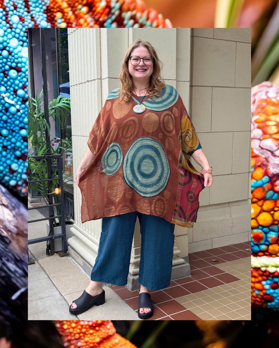 Releases Sunday at 8pm EST  PRG8871 Sheer Wabi Sabi Pure Silk Short Kaftan Tunic With Slits