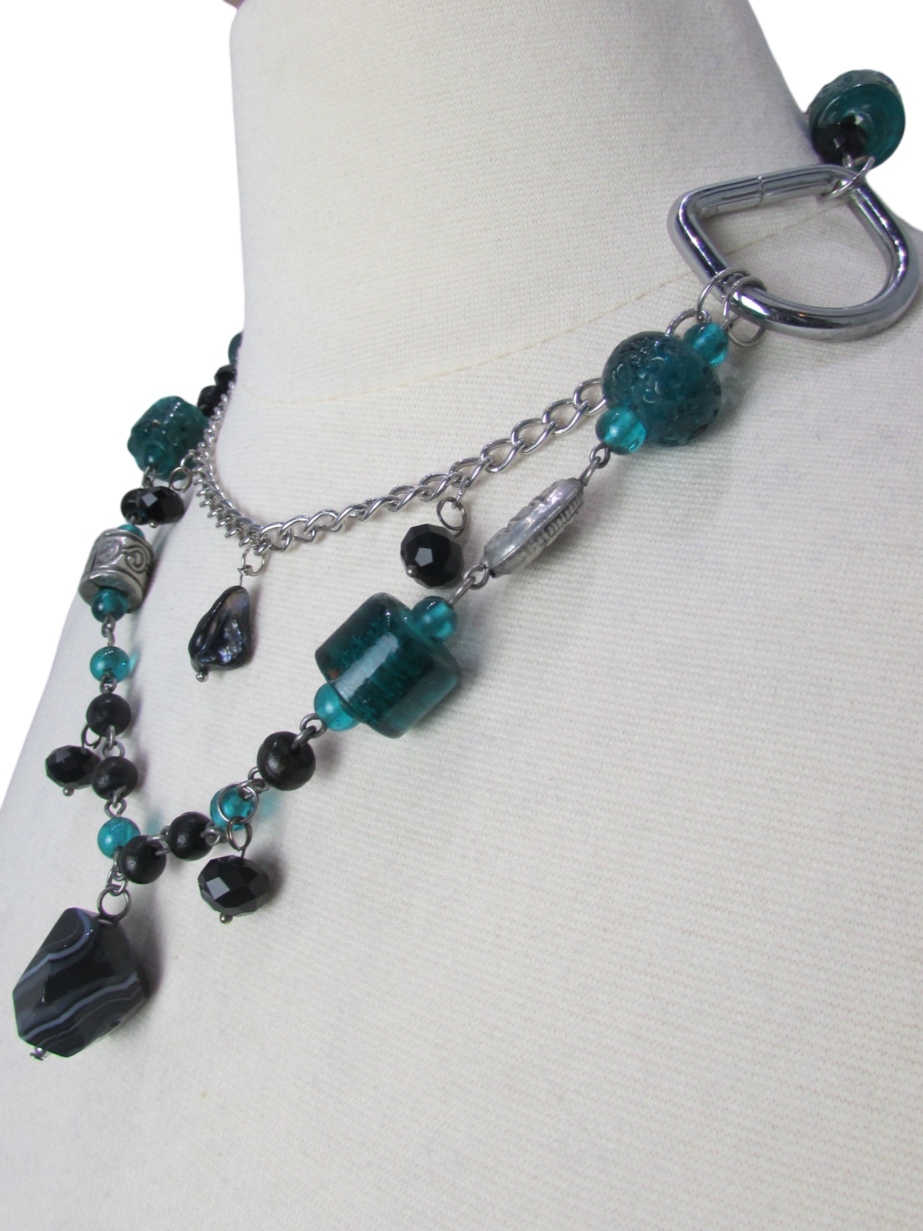Midnight Glass Upcycled Necklace
