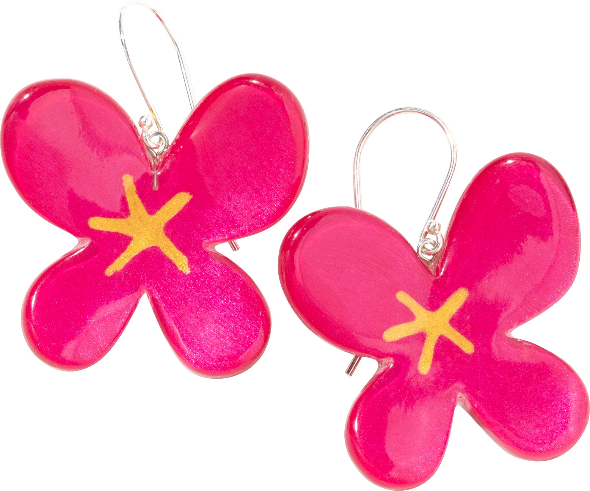 Pink Hana Earrings  - Short Hook by Zsiska – Handmade ethical Earrings from sariKNOTsari using upcycled silk. Designed in Canada for travel and slow fashion, loved from Toronto to LA to Sydney.