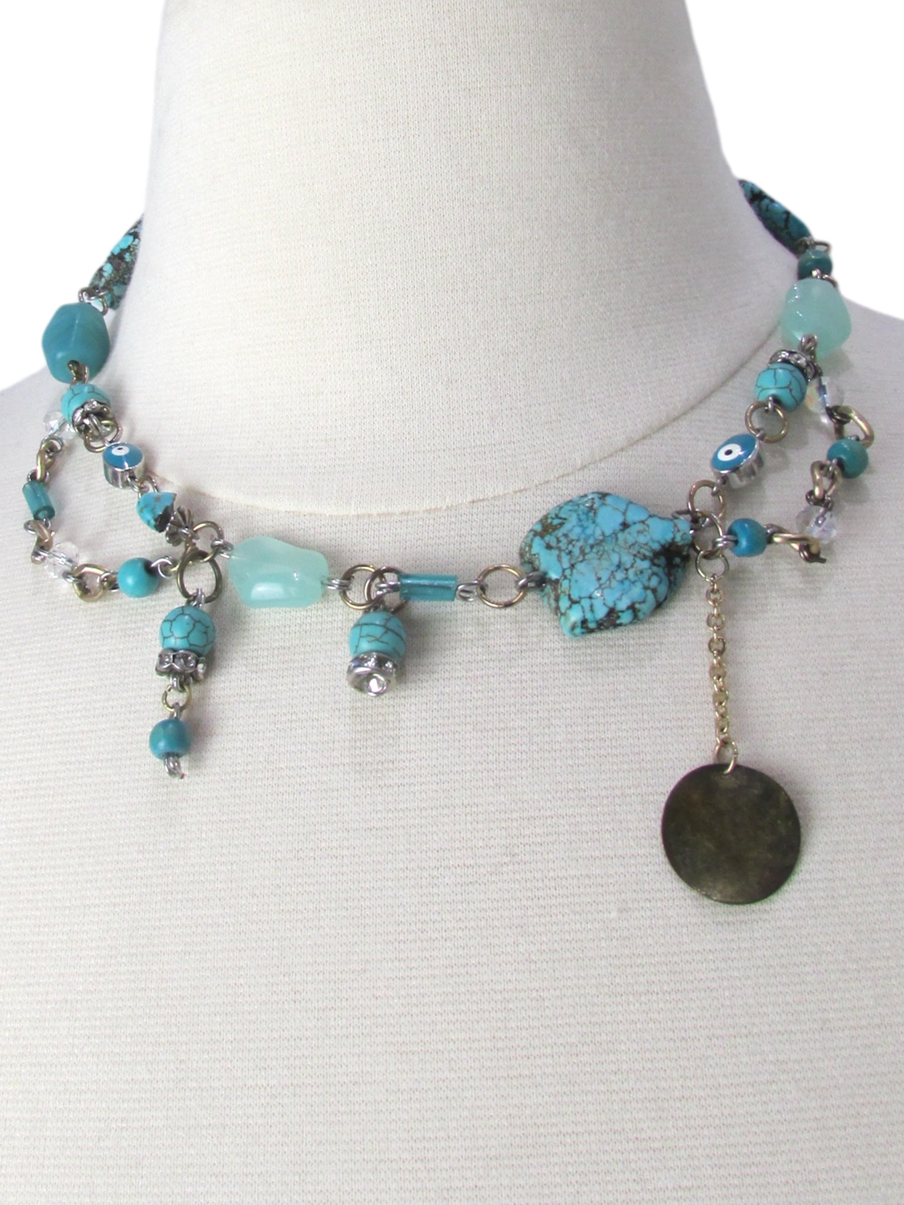 Turquoise Choker Upcycled Necklace