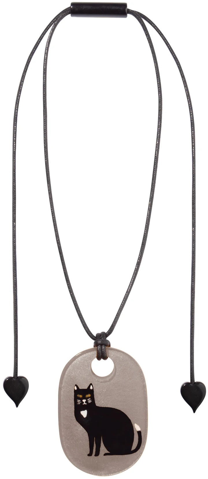 Winter Grey Cat Mickey Pendant with Adjustable Cord Necklace