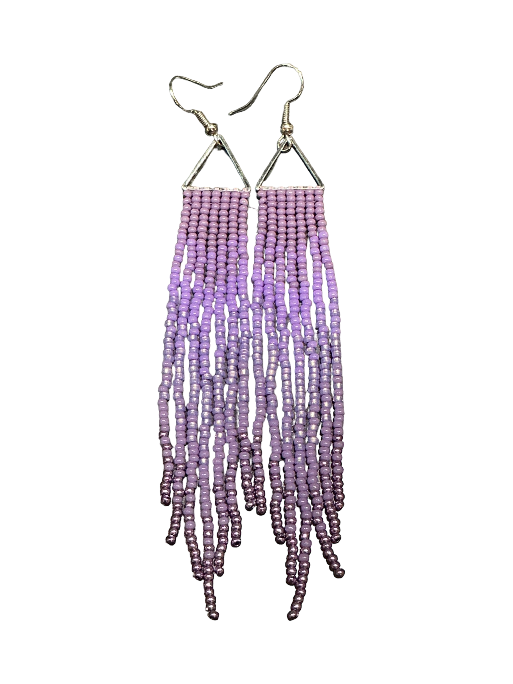 Grape Mini Triangle Fringe Earrings