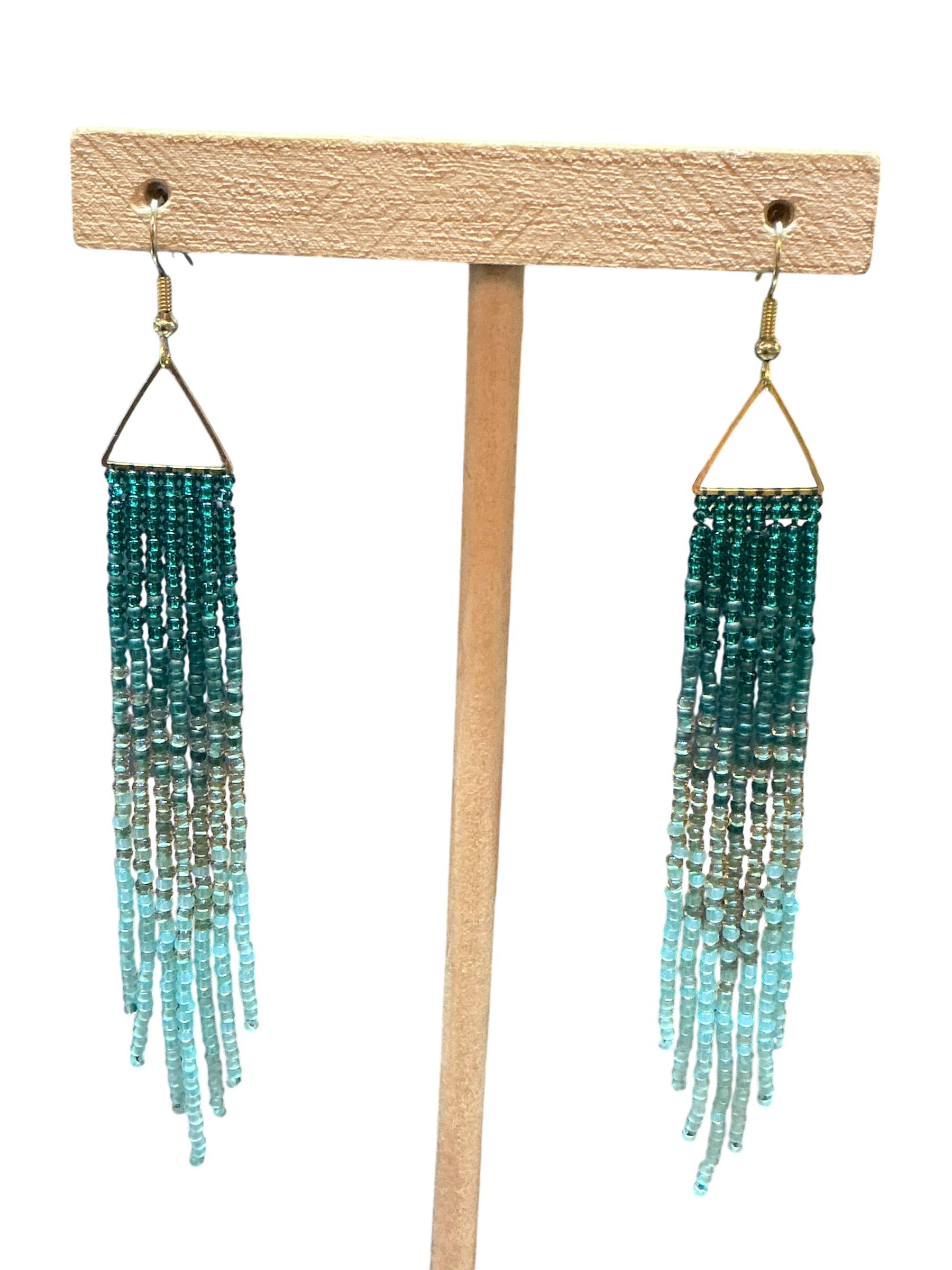 Peppermint Mini Triangle Fringe Earrings