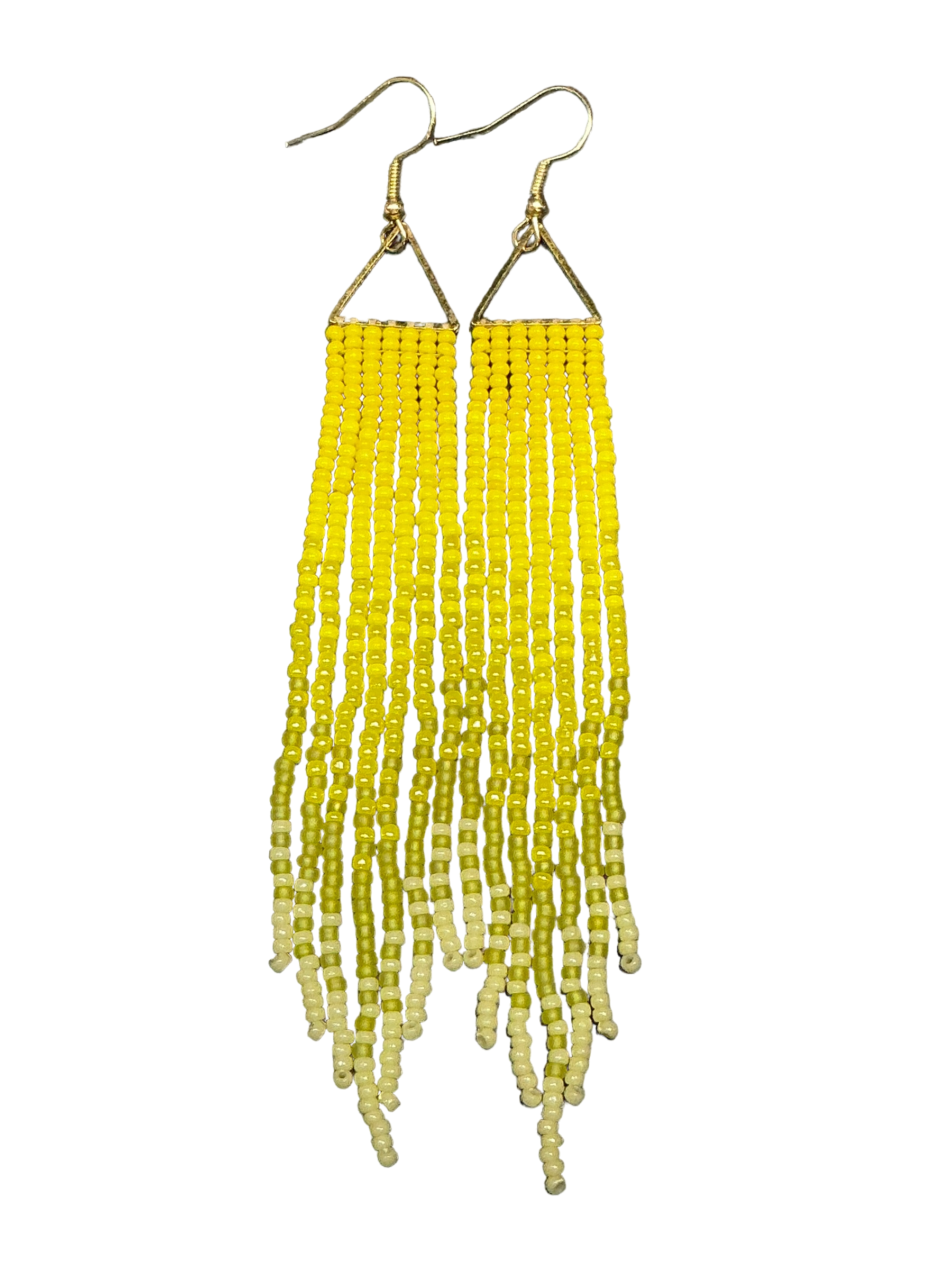 Lemon Mini Triangle Fringe Earrings