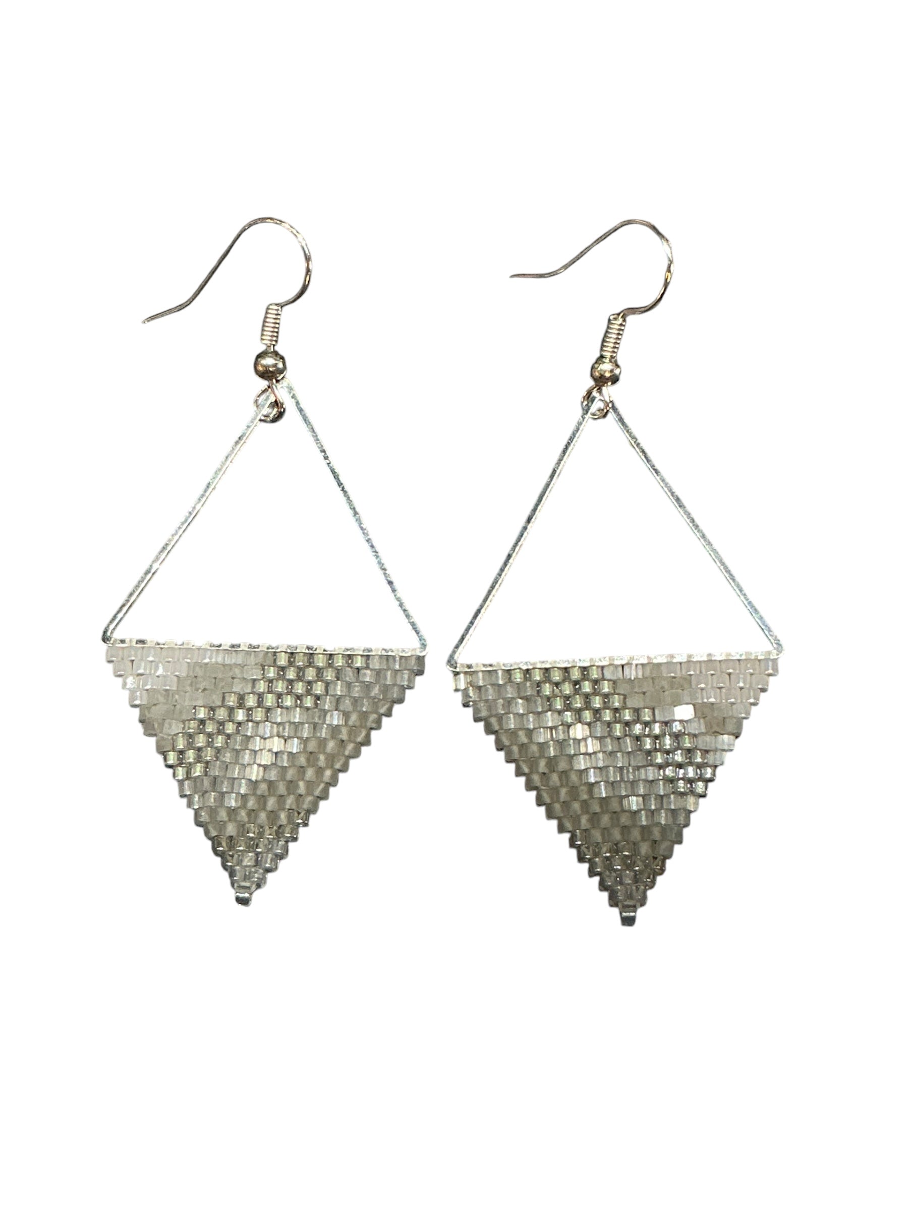 Cloudy Geode Triangle Earrings