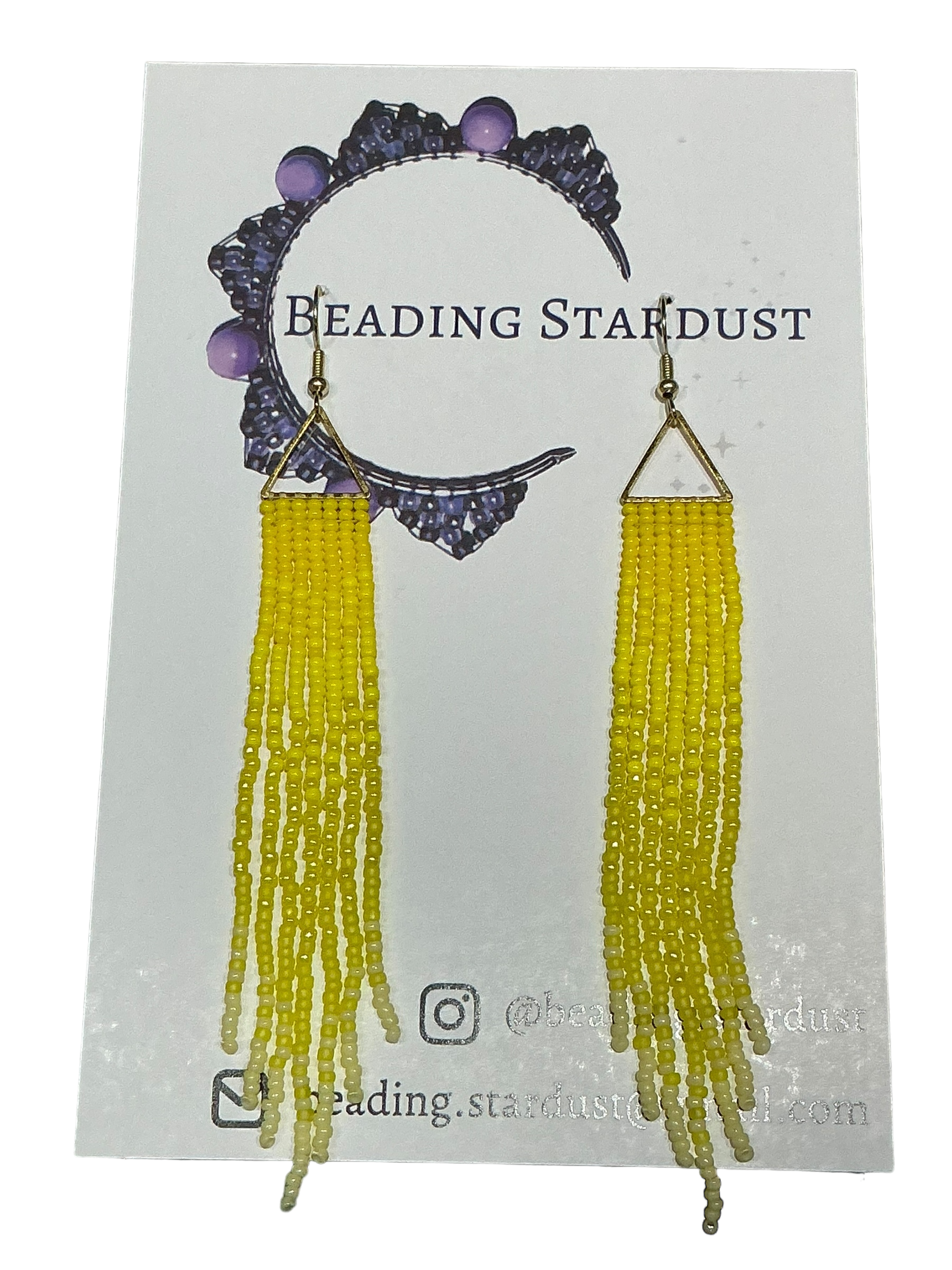 Lemon Mini Triangle Fringe Earrings