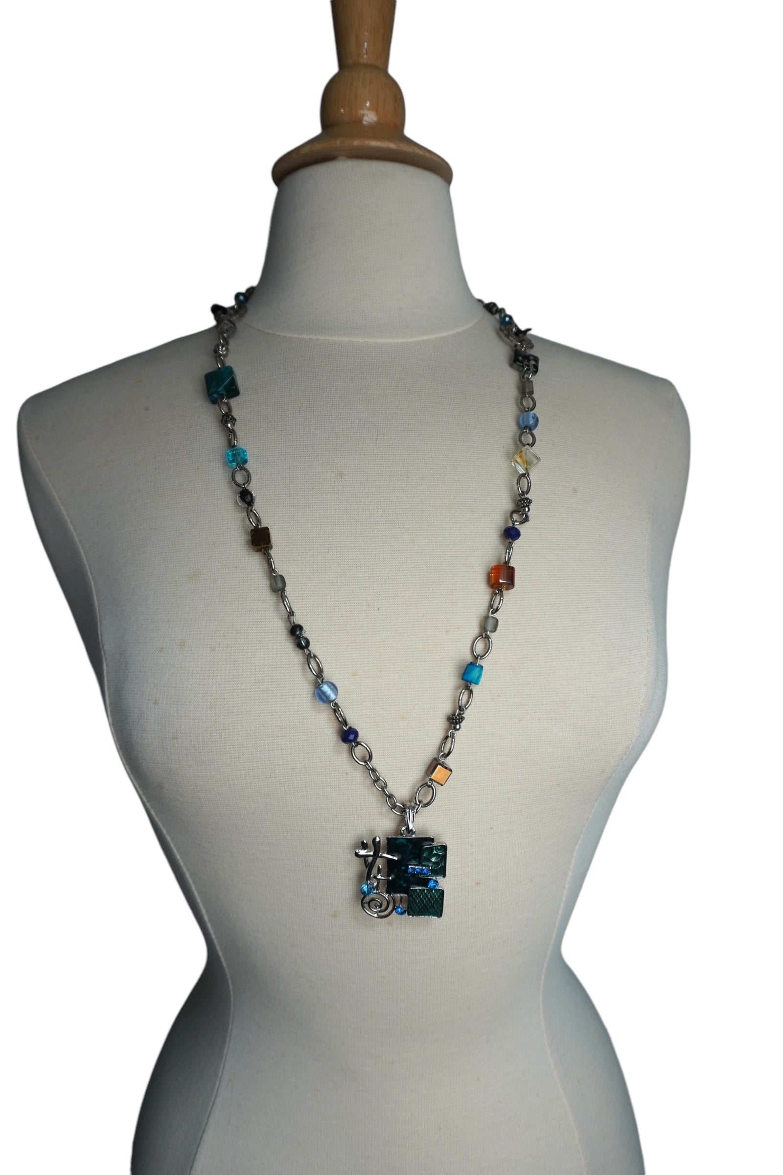 Ocean Mosaic Thrice As Nice Upcycled Necklace