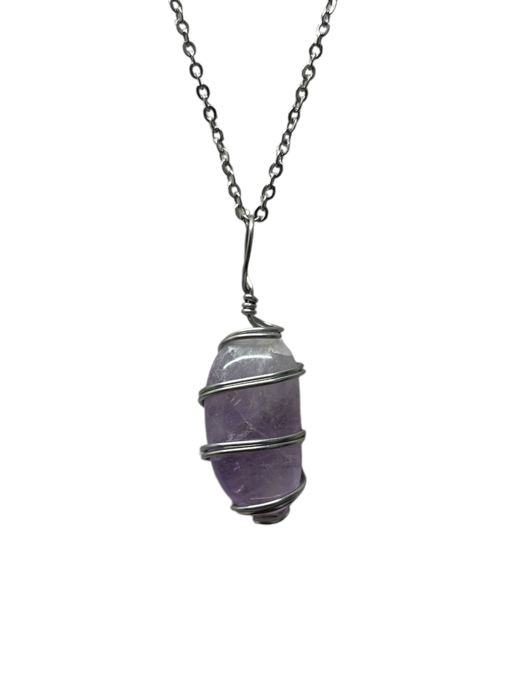 Amethyst Mini Crystal Necklace - silver