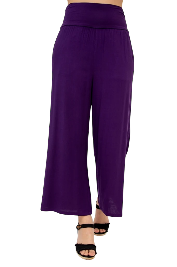 Aubergine Bamboo/Linen Landon Capri Pant