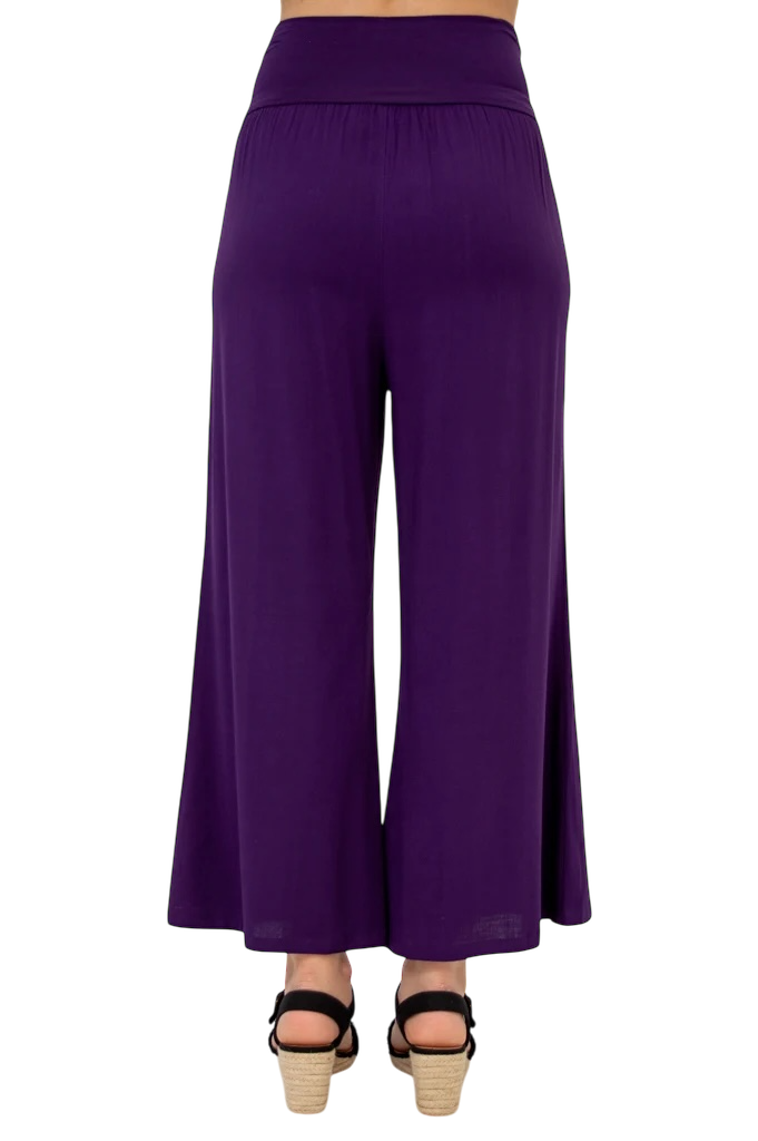 Aubergine Bamboo/Linen Landon Capri Pant