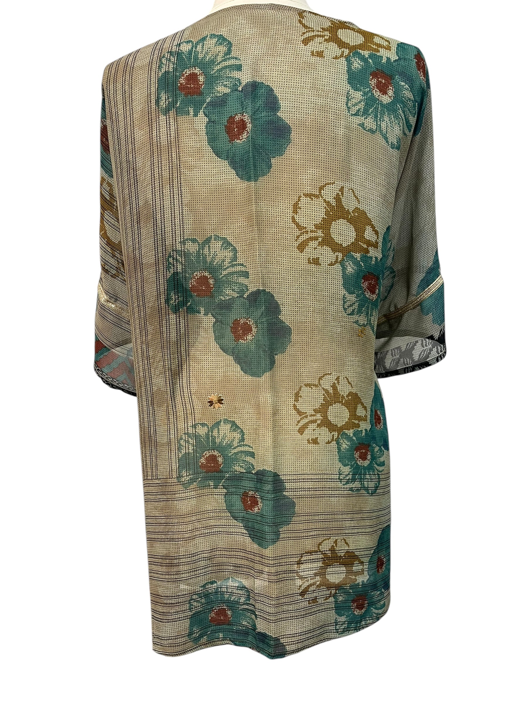 PRG5387 Sheer Avatar Pure Silk Kimono-Sleeved Jacket with Belt