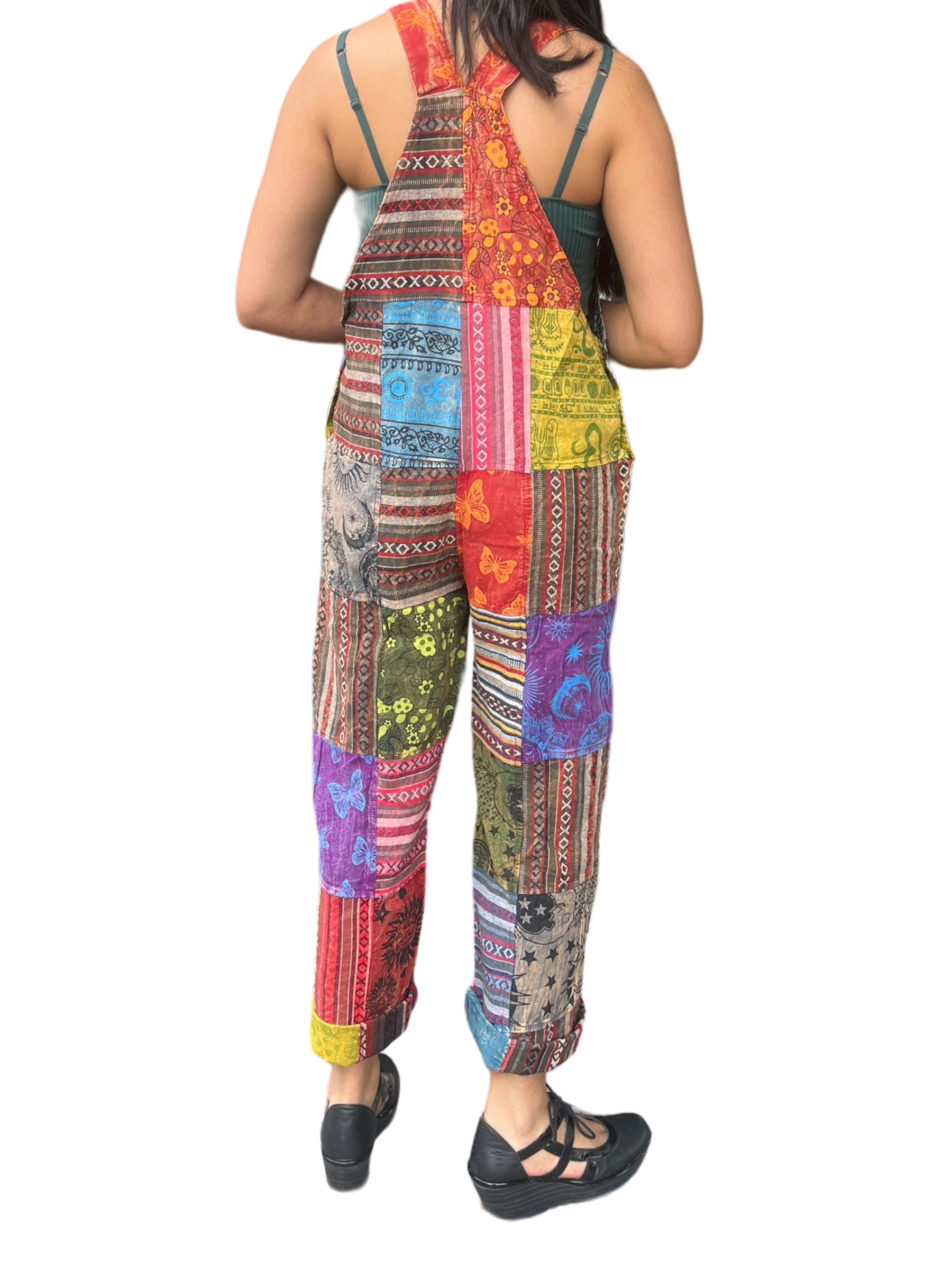 Cotton Patchwork Overalls