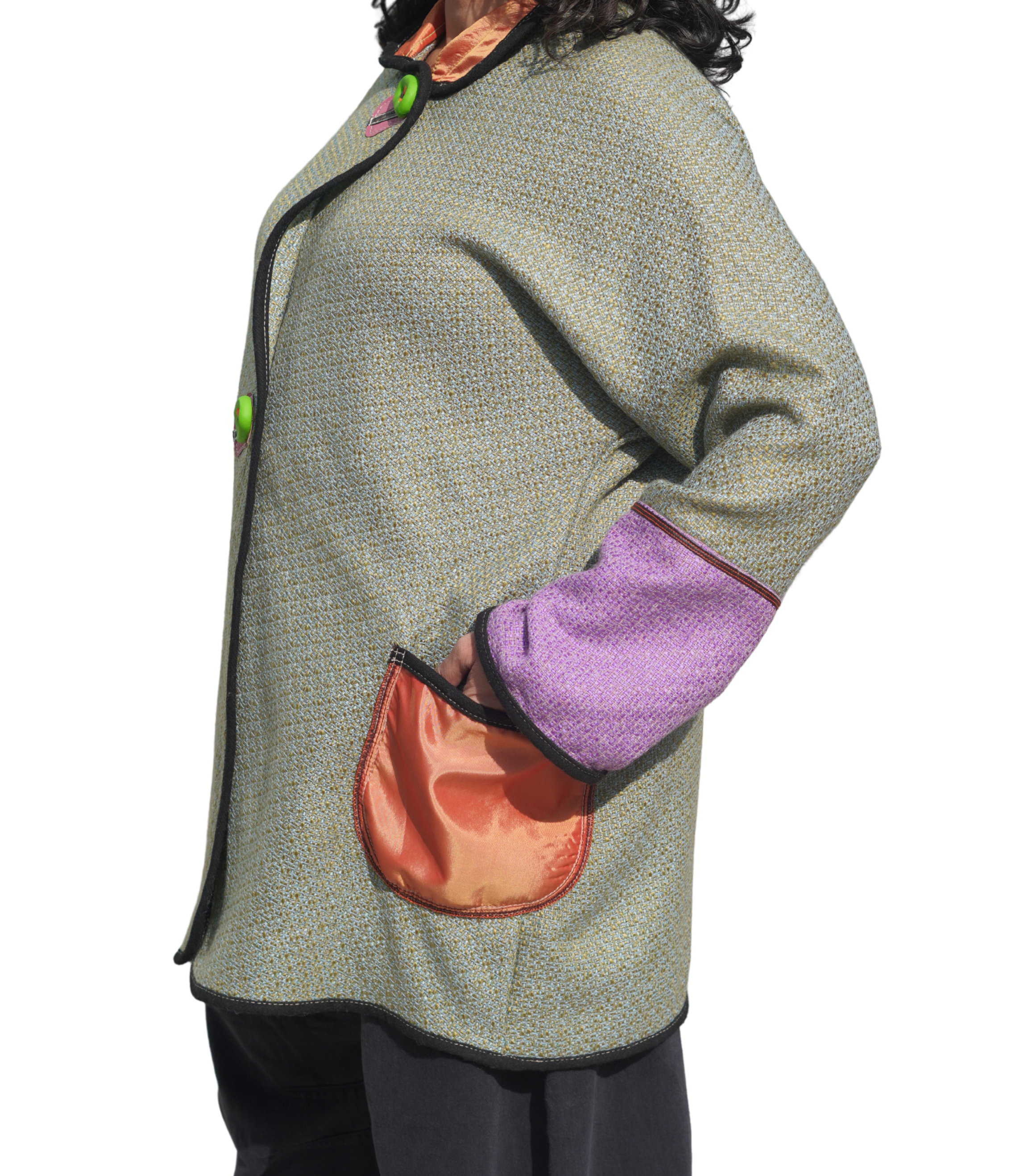 Tiffany Blue Felted Wool Colour-Block Coat by Pepin Designs #17