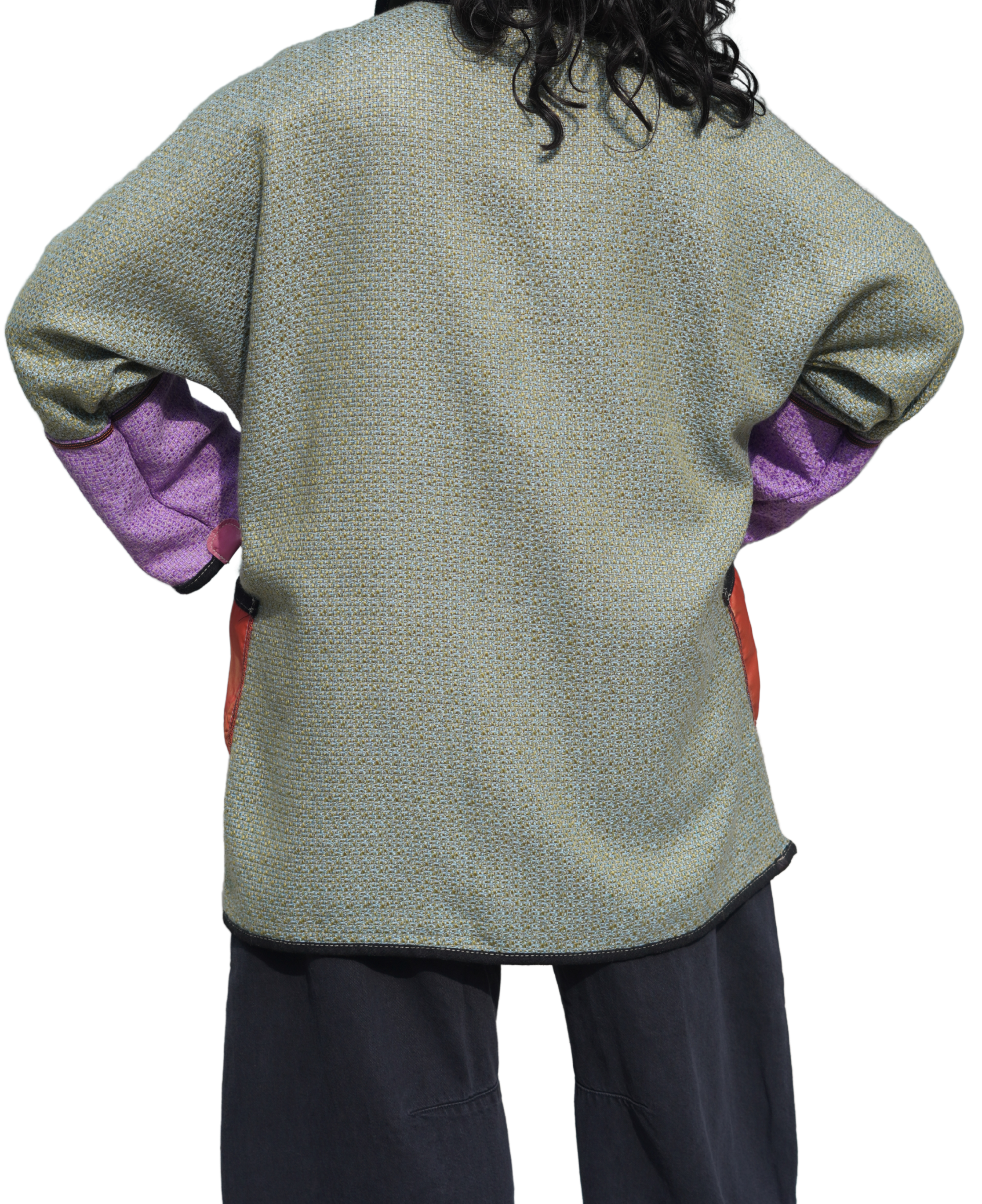 Tiffany Blue Felted Wool Colour-Block Coat by Pepin Designs #17