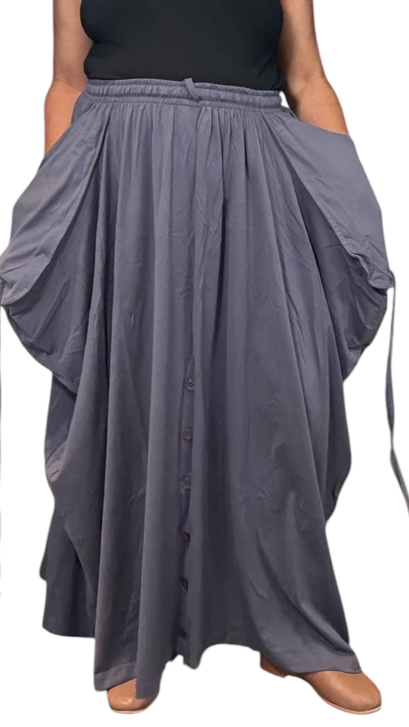 Light Grey Cotton Jersey Tashi Versatile Pants/Skirt