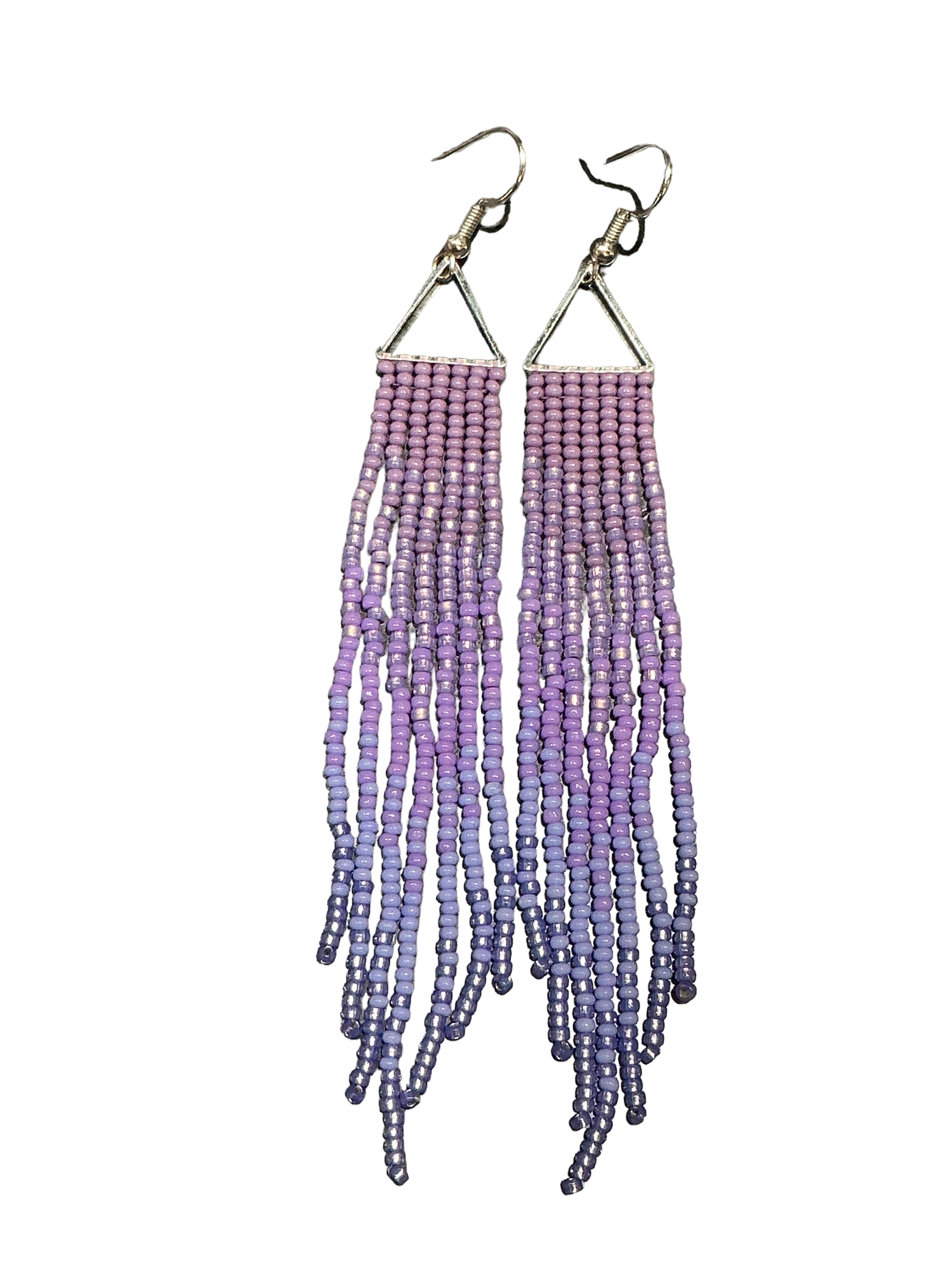 Violet Mini Triangle Fringe Earrings