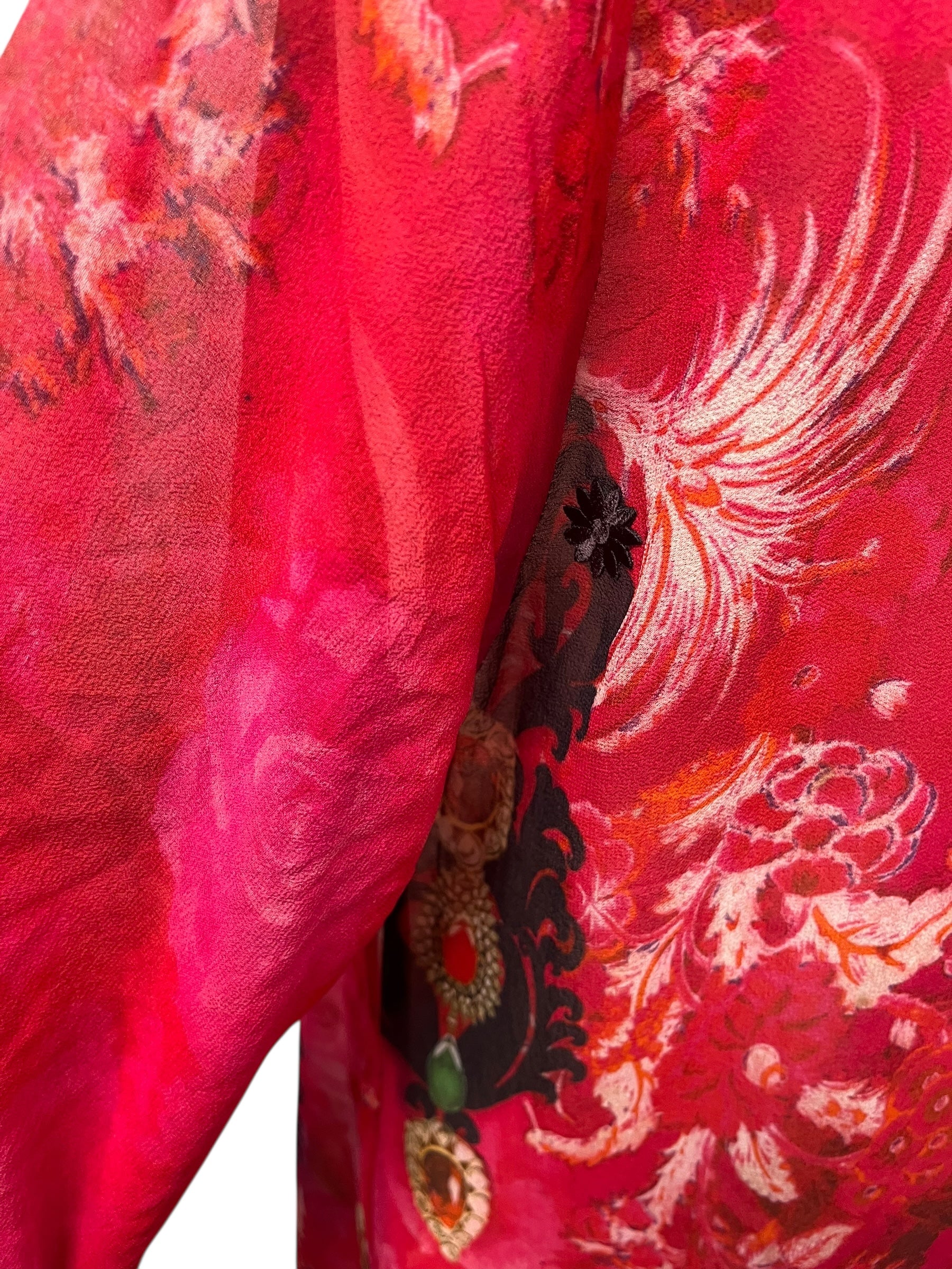 PRG7783 Sheer Avatar Pure Silk Self Pocket Tunic Dress