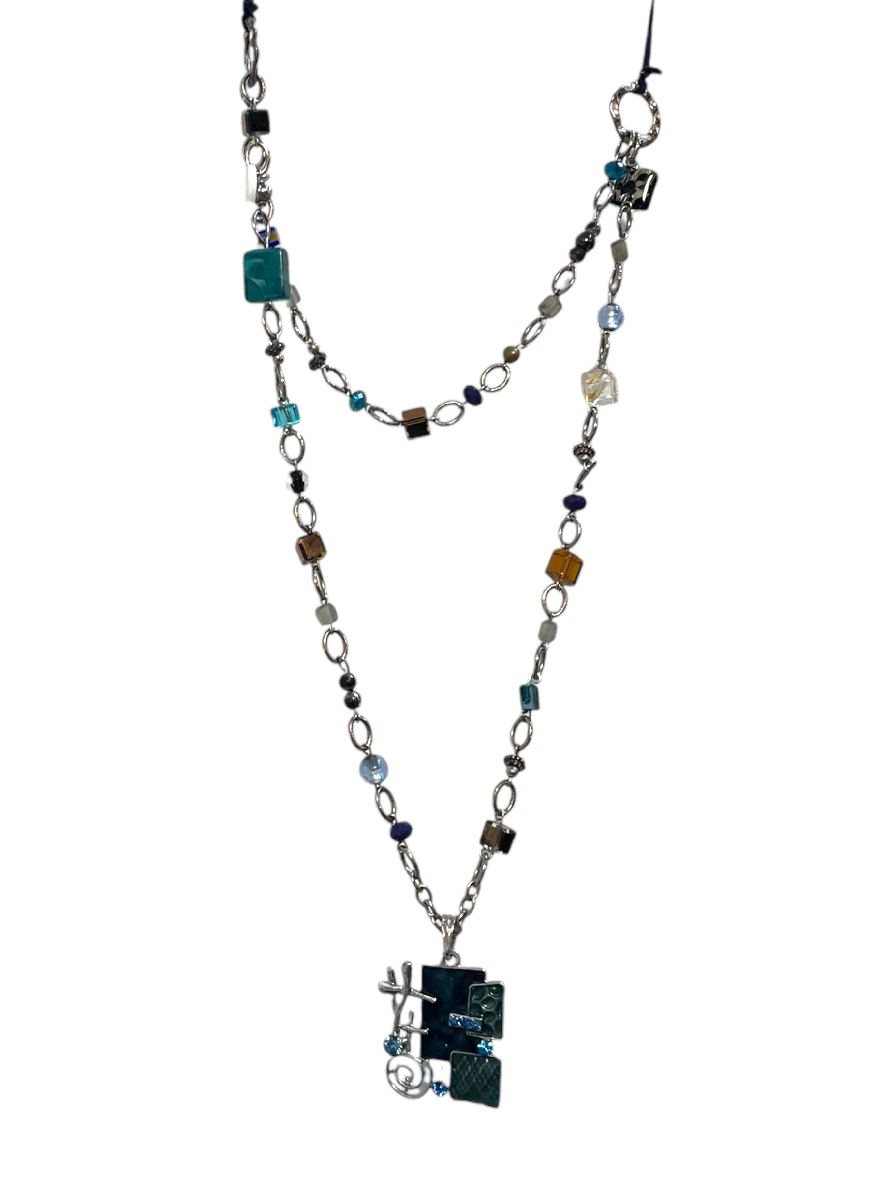 Ocean Mosaic Thrice As Nice Upcycled Necklace