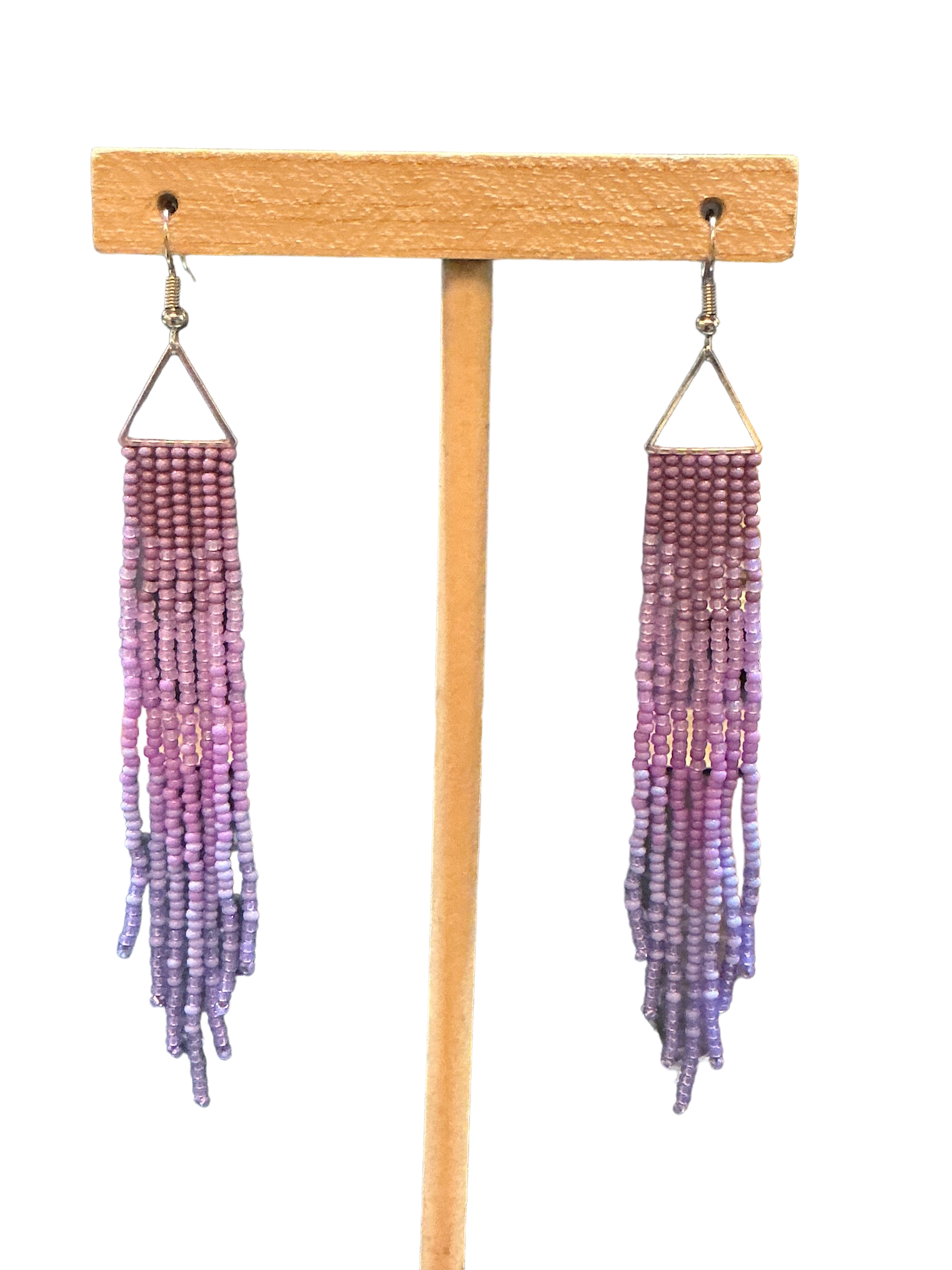 Violet Mini Triangle Fringe Earrings