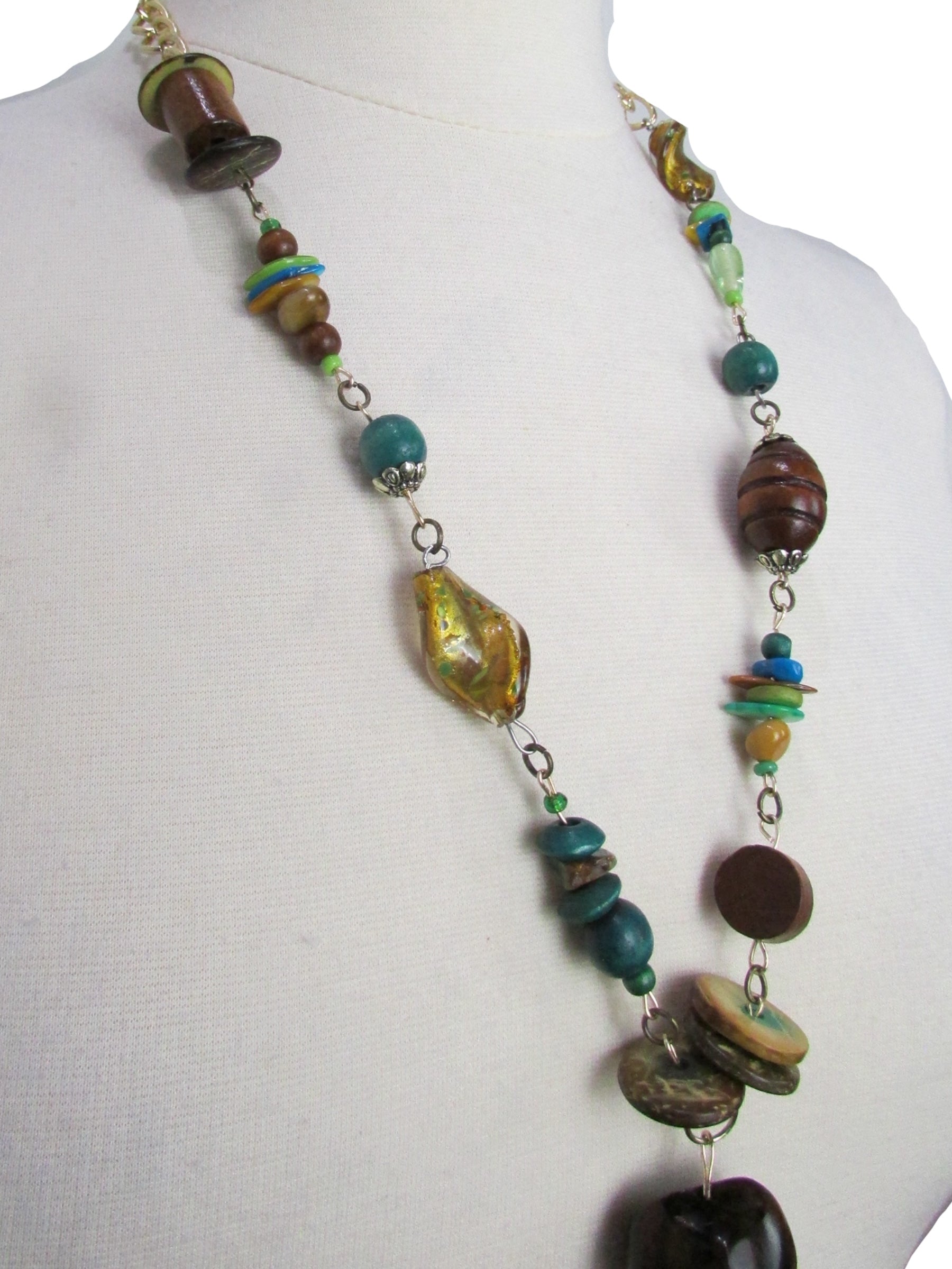 Queen of Topaz Upcycled Beaded Necklace