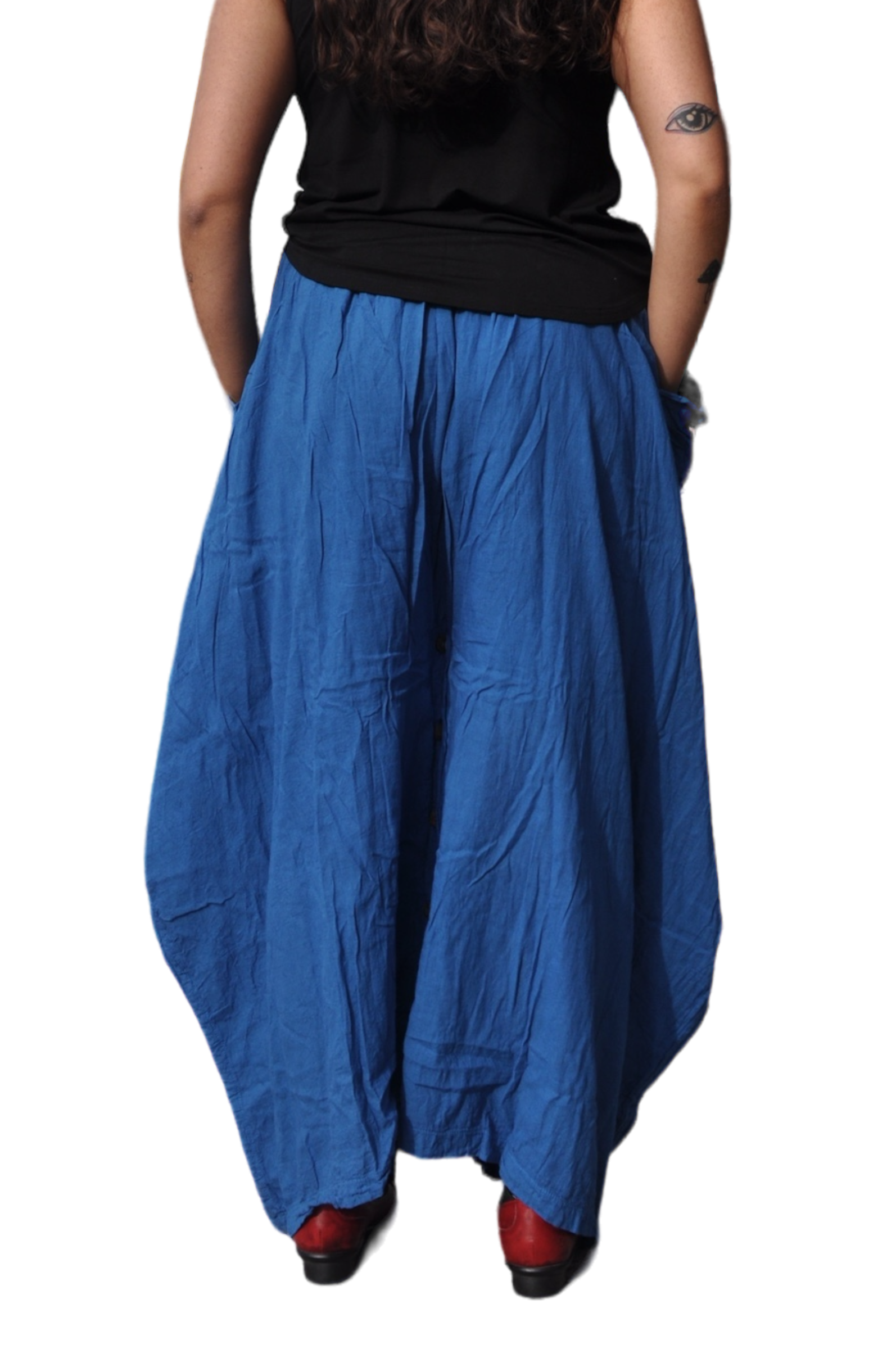 Deep Sky Blue Cotton Voile Tashi Versatile Pants/Skirt