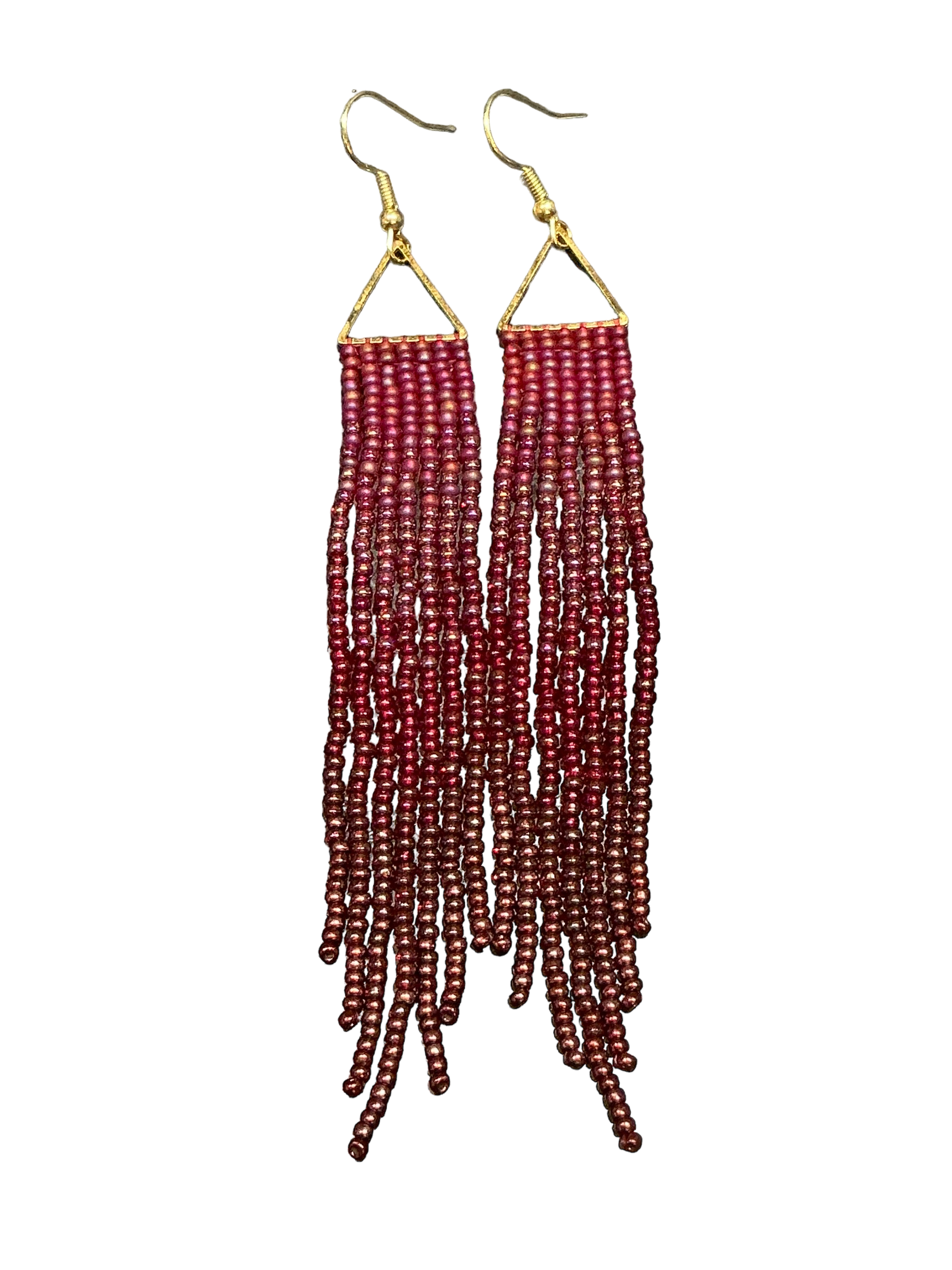 Ruby Mini Triangle Fringe Earrings