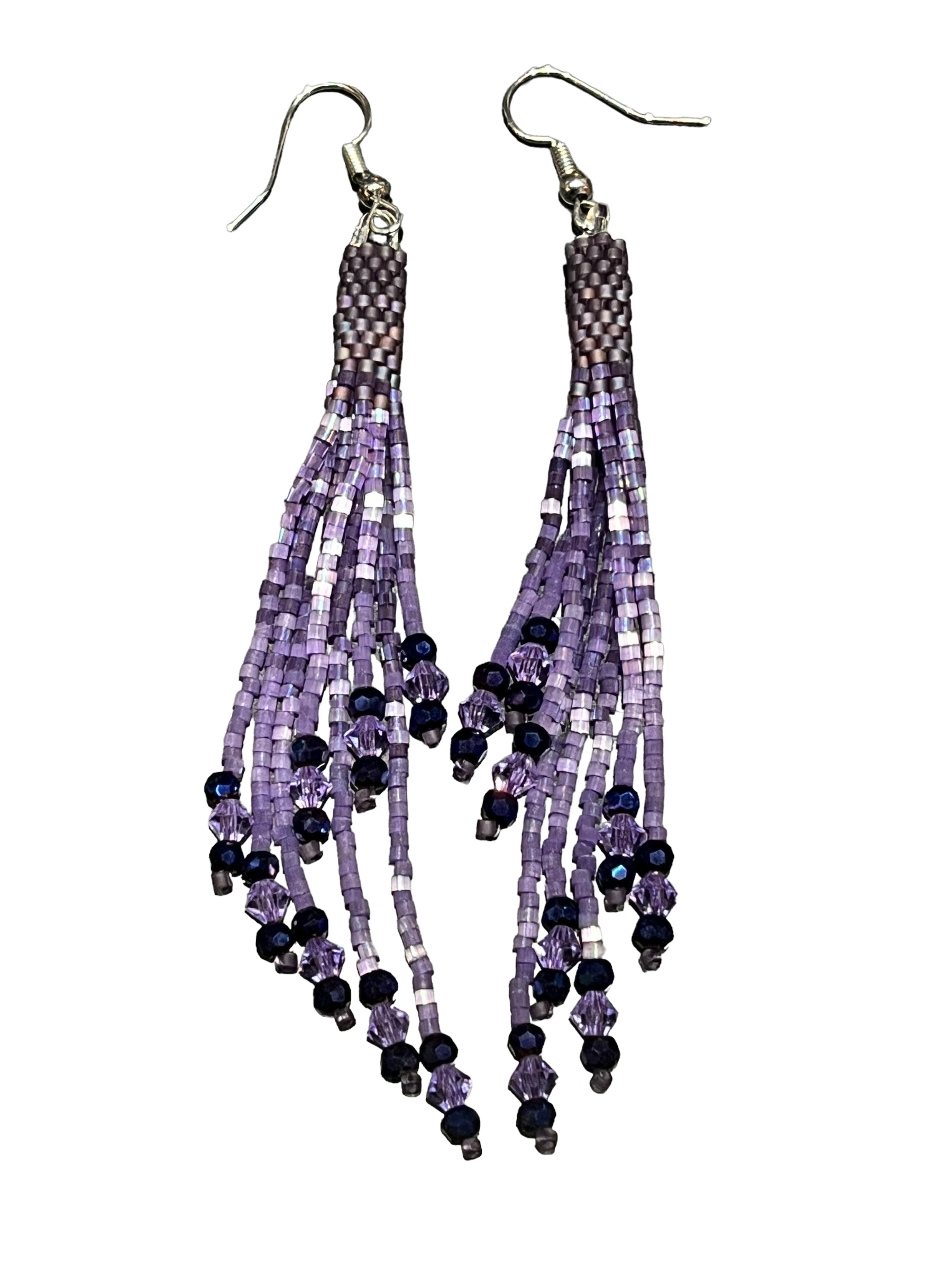 Lavender Haze Mini Beaded Tassel Earrings