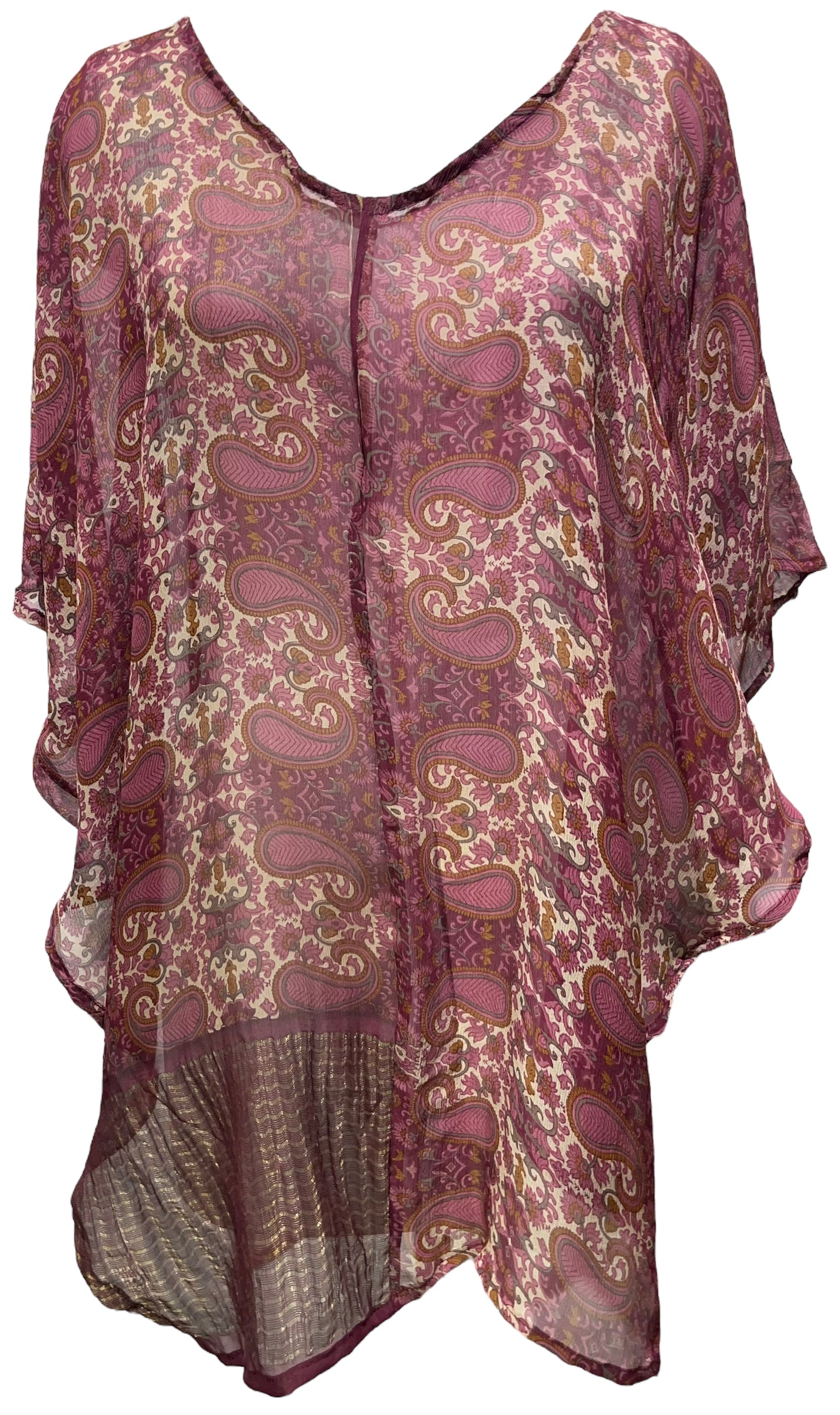 PRG5173 Sheer  Wabi Sabi Pure Silk Waterfall Top