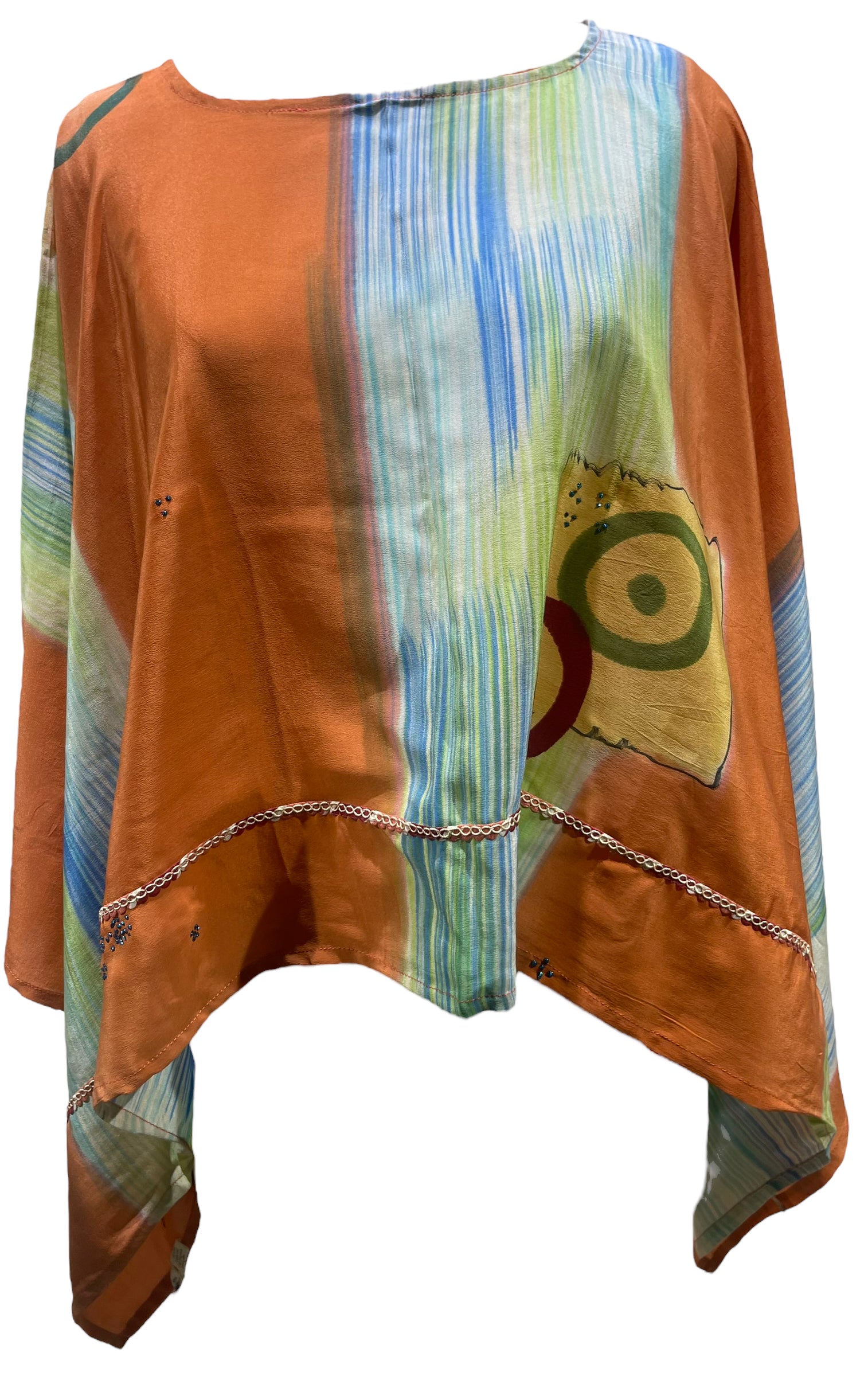 PRC5193 Avatar Pure Silk Capelet Poncho