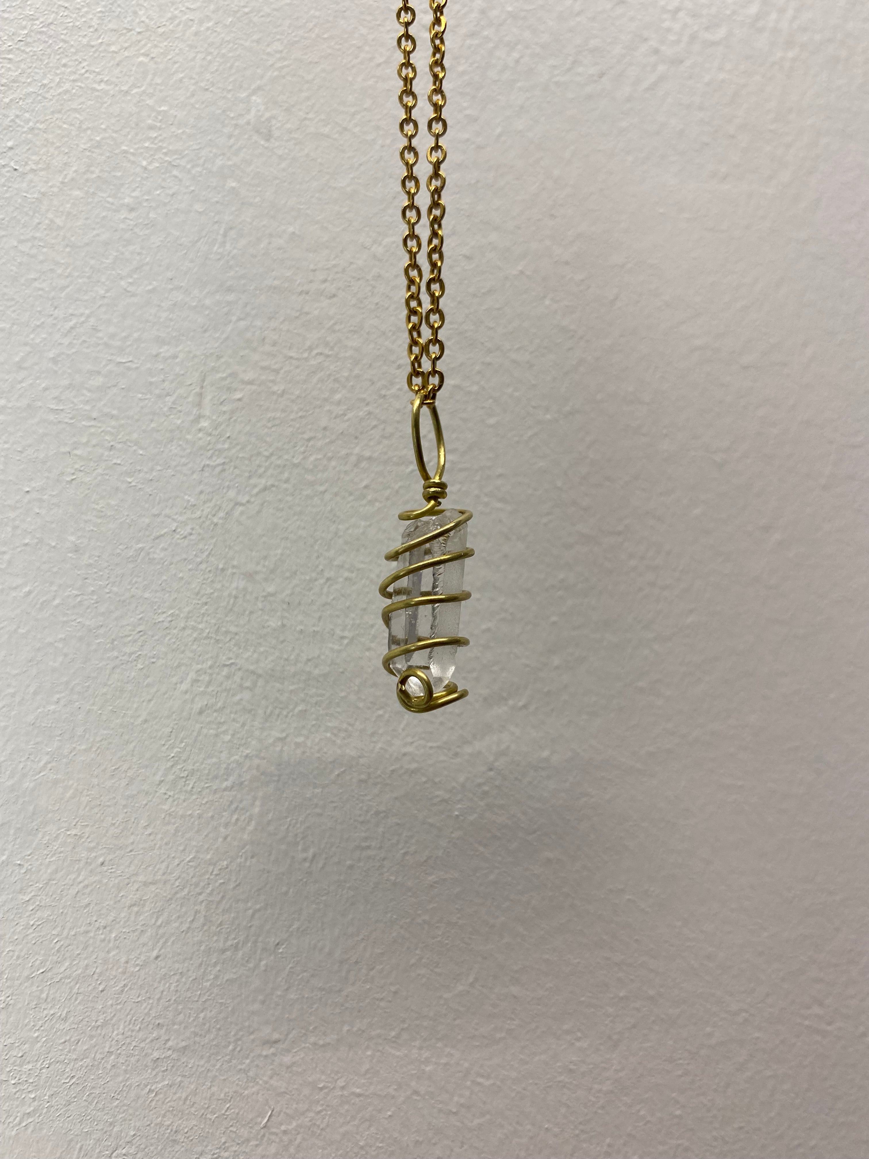 Clear Quartz Mini Pendant - gold