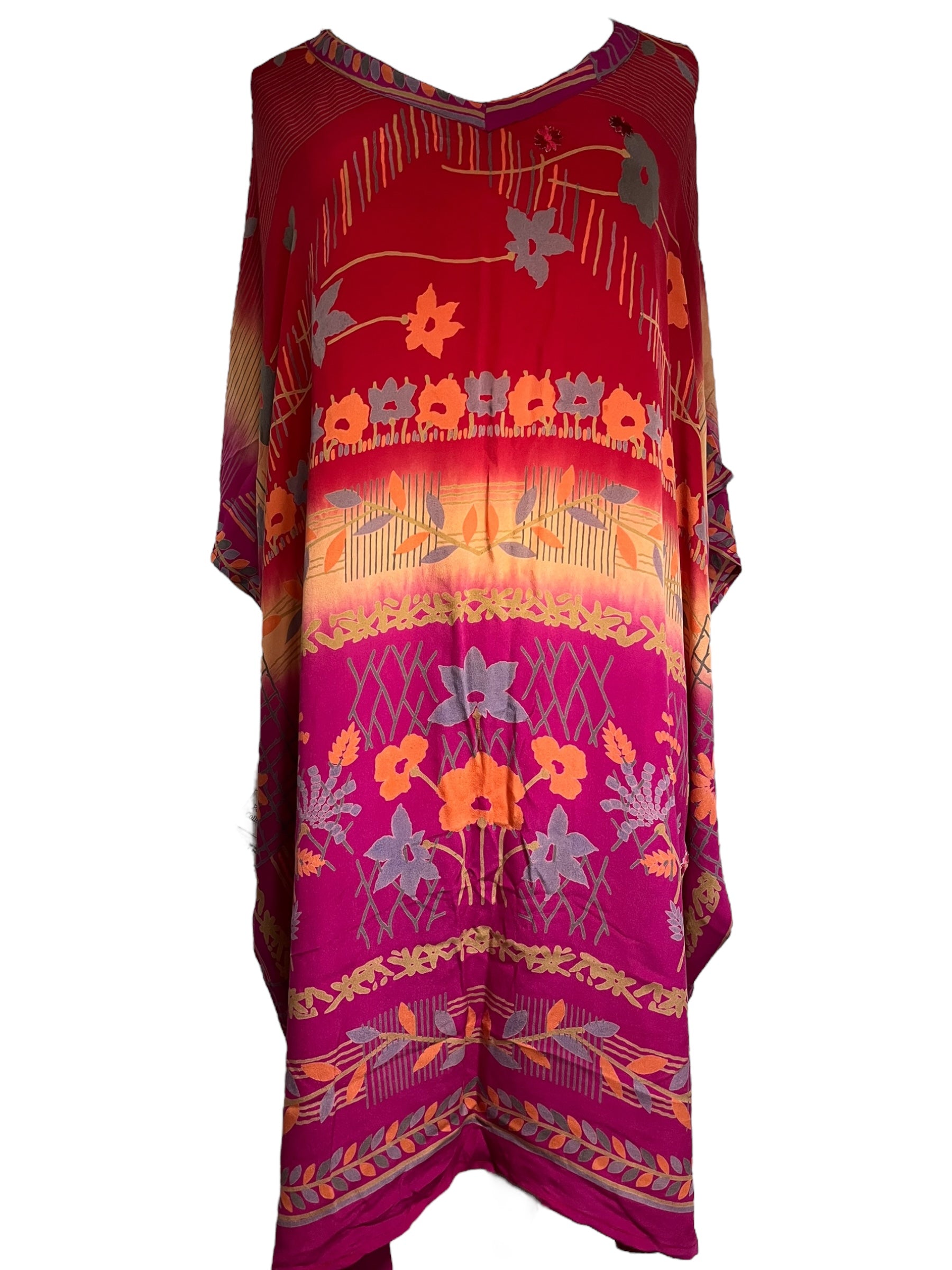 PRC5081A Avatar Pure Silk Midi Length Kaftan