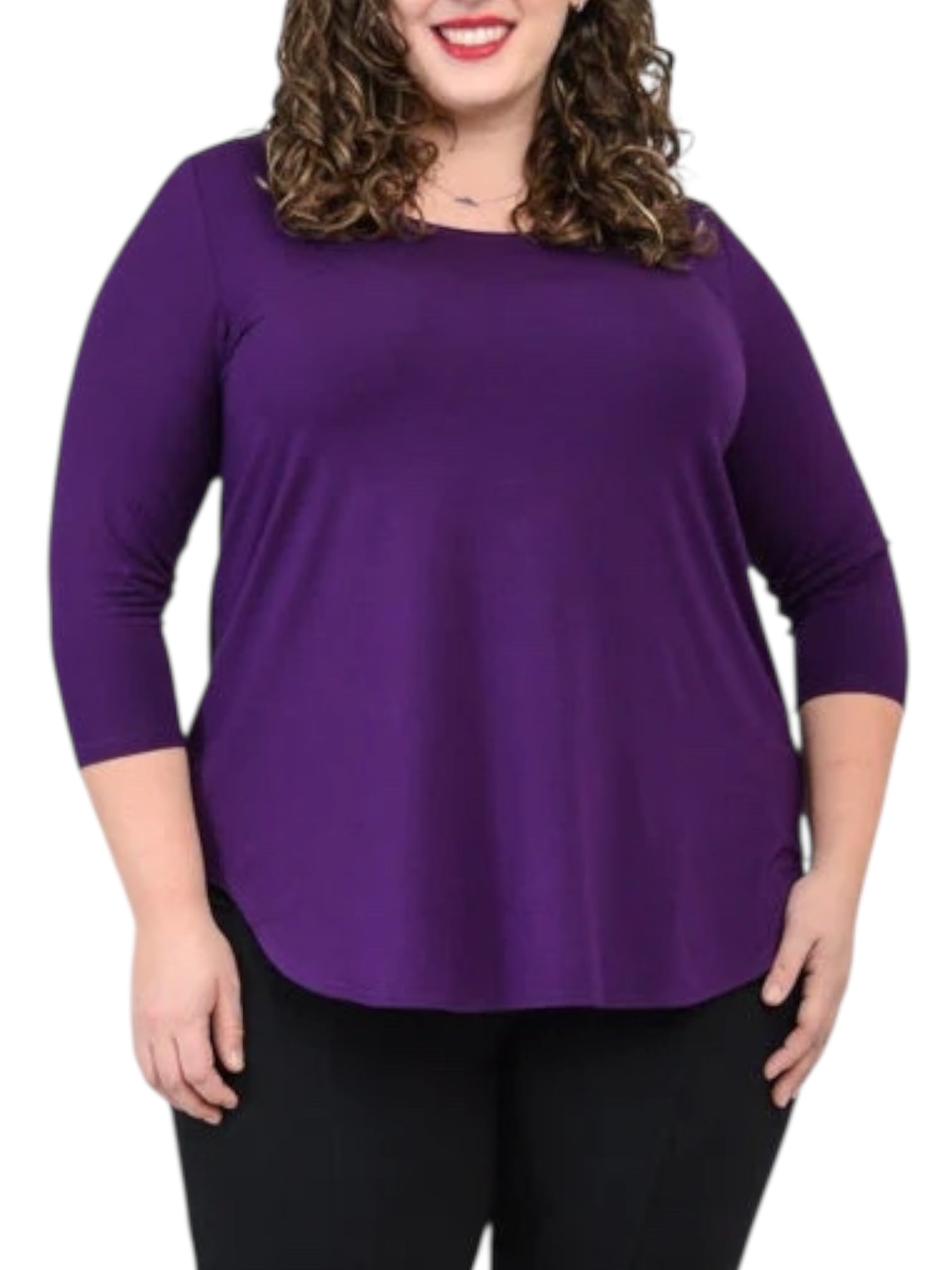Jazz 3/4 Sleeve Purple Bamboo Top