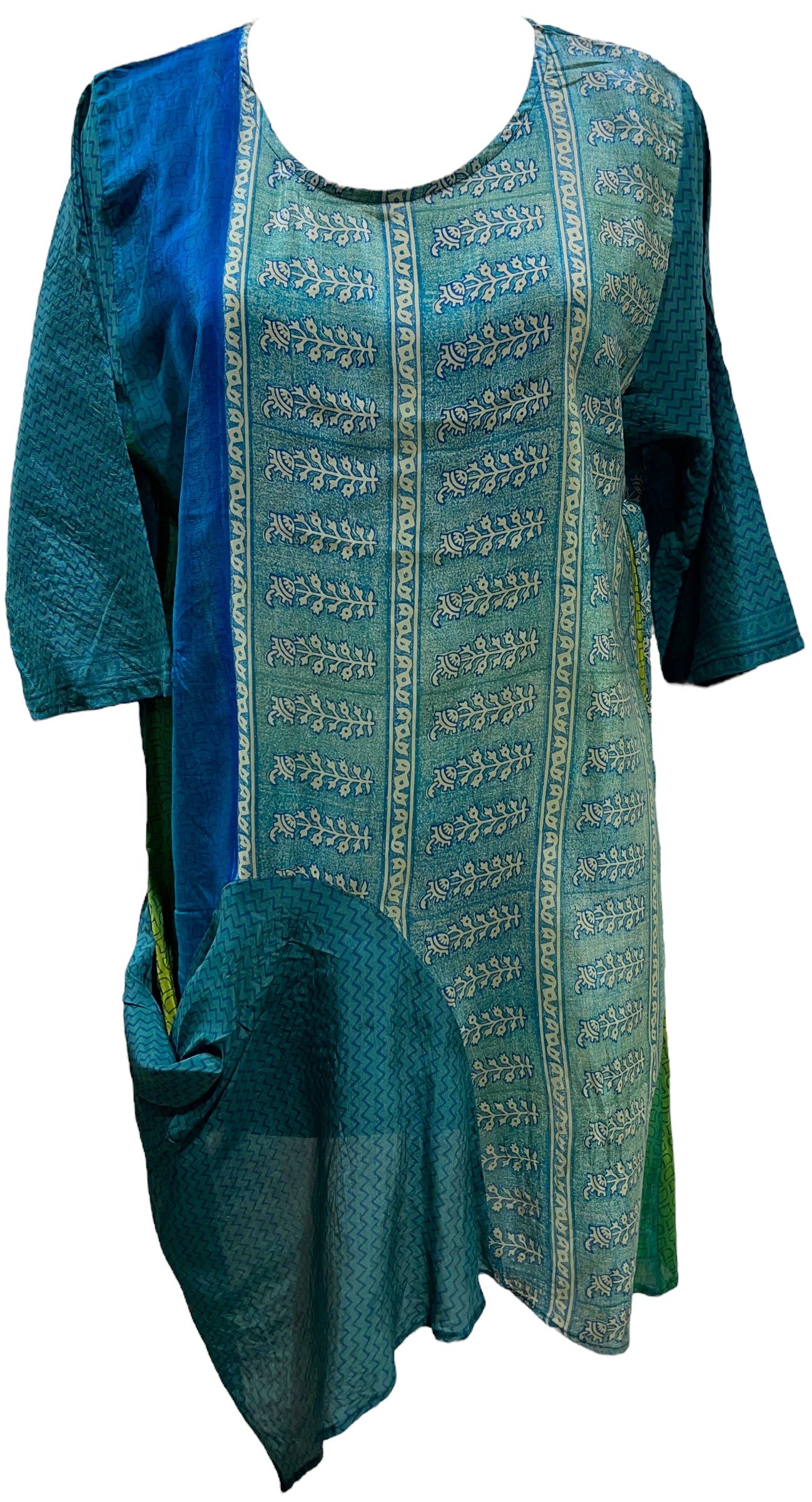 PRC5481 Avatar Pure Silk Self Pocket Tunic Dress