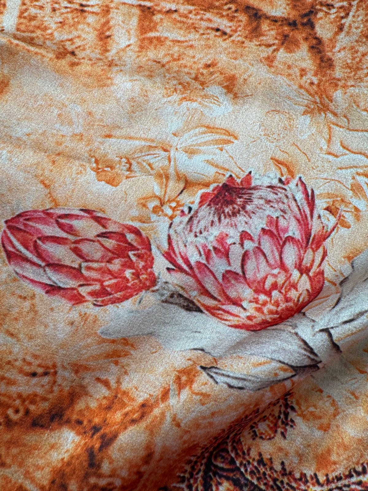 Desert Flower Upcycled Pure Silk Satin Pillowcase