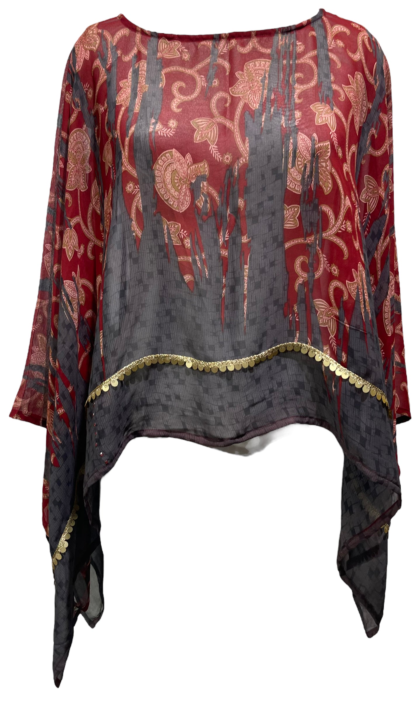 PRG5154 Sheer Avatar Pure Silk Capelet Poncho