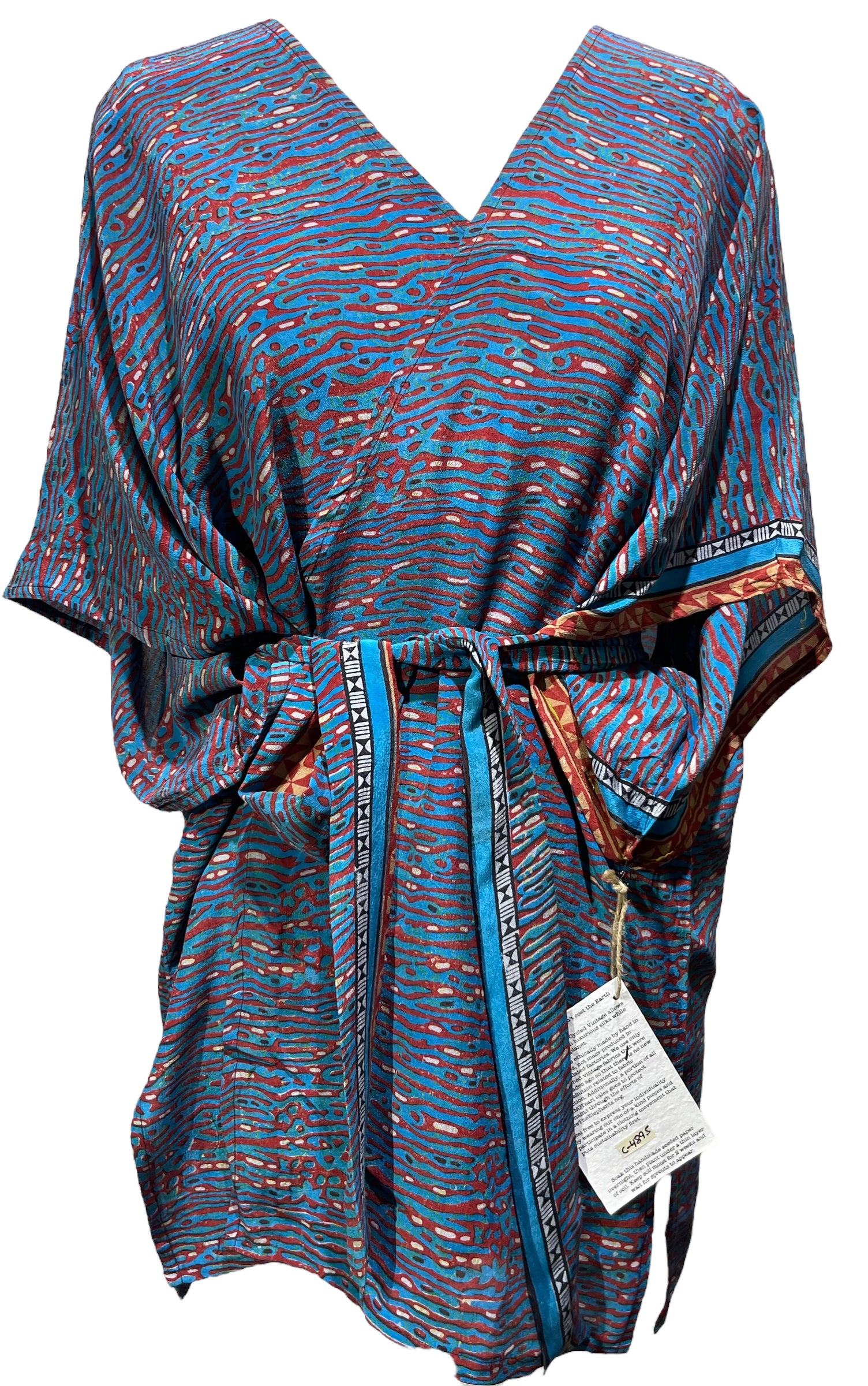 PRC4895 Avatar Pure Silk Kimono-Sleeved Jacket with Belt