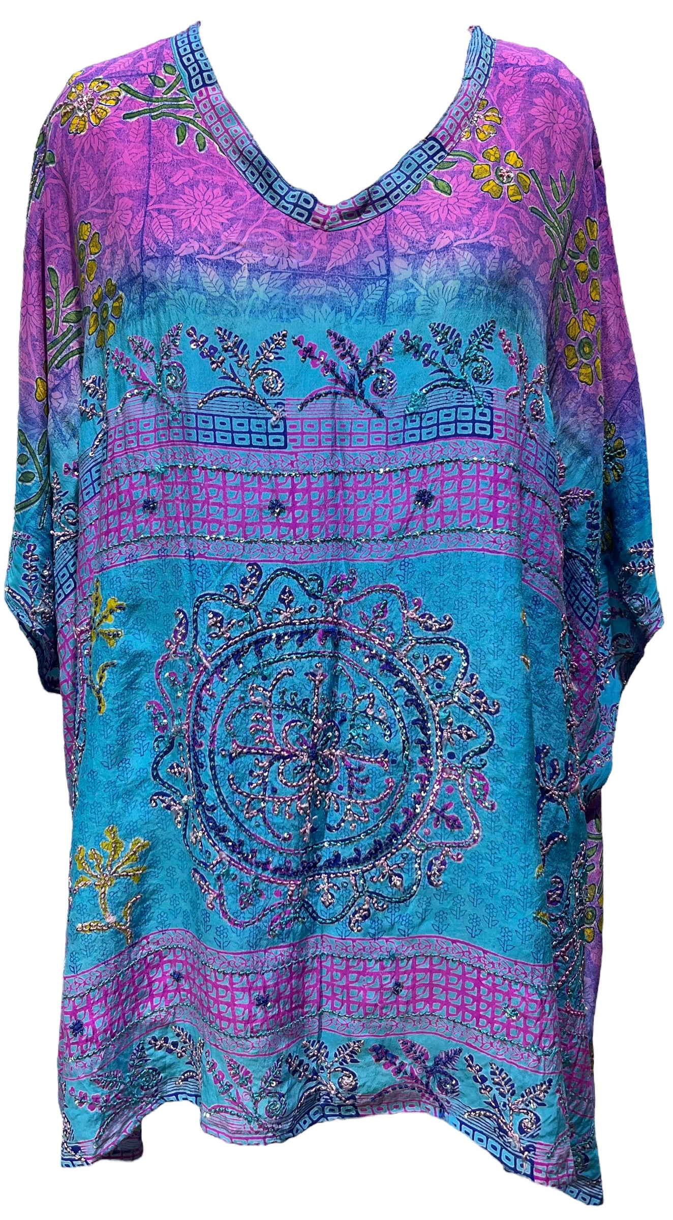 PRC5124 Avatar Pure Silk Short Kaftan Tunic