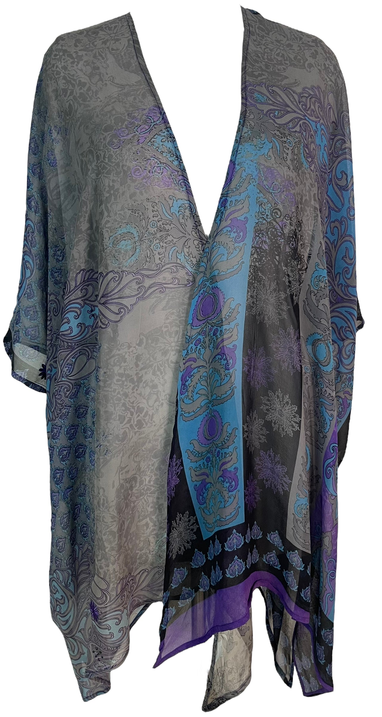 PRG5824 Sheer Wabi Sabi Pure Silk Cardigan