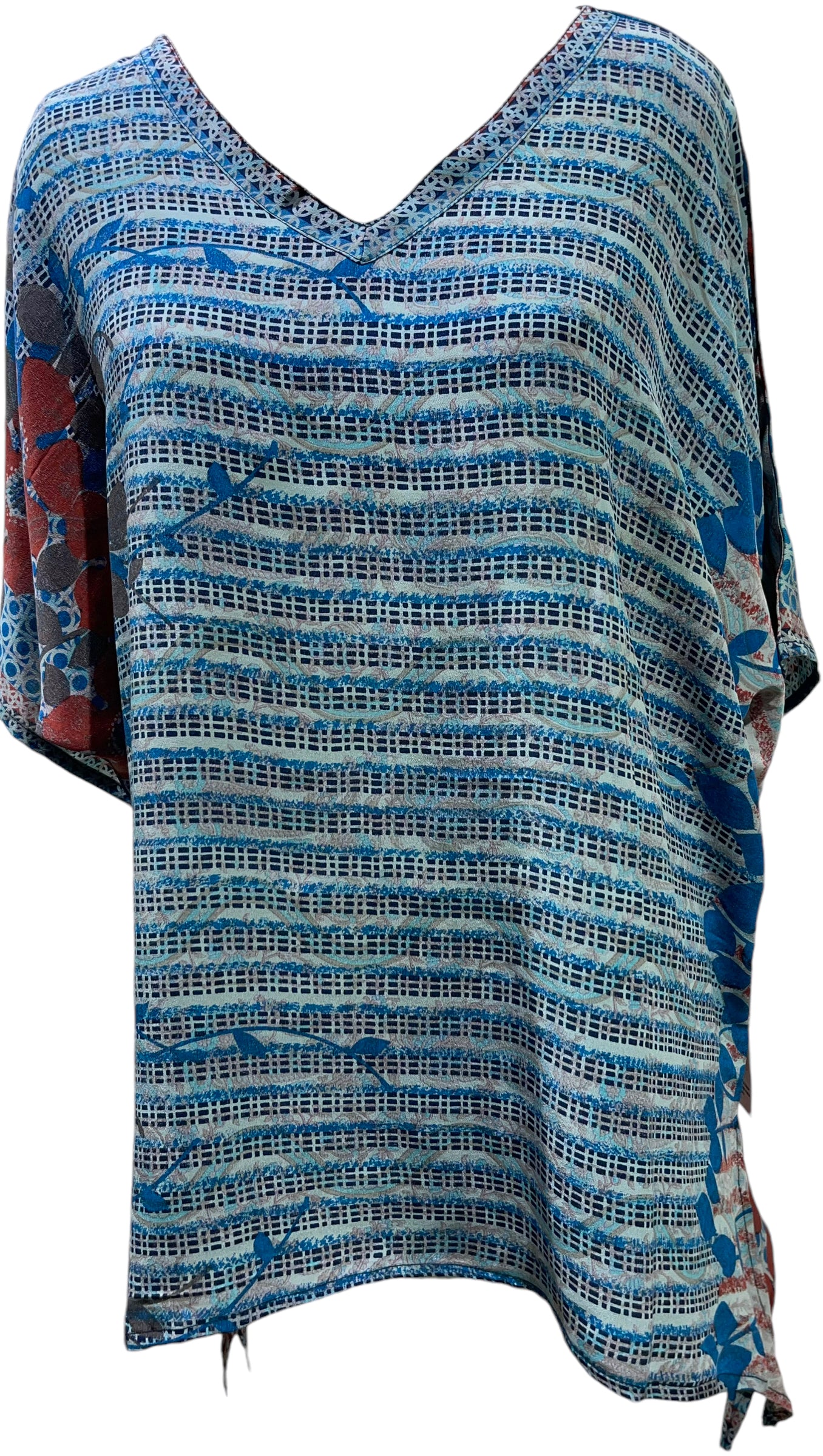 PRC5640 Avatar Pure Silk Long Tunic with Side Ties