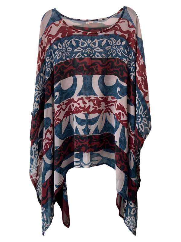 PRG462 Ramona Sheer Avatar Pure Silk Capelet Poncho