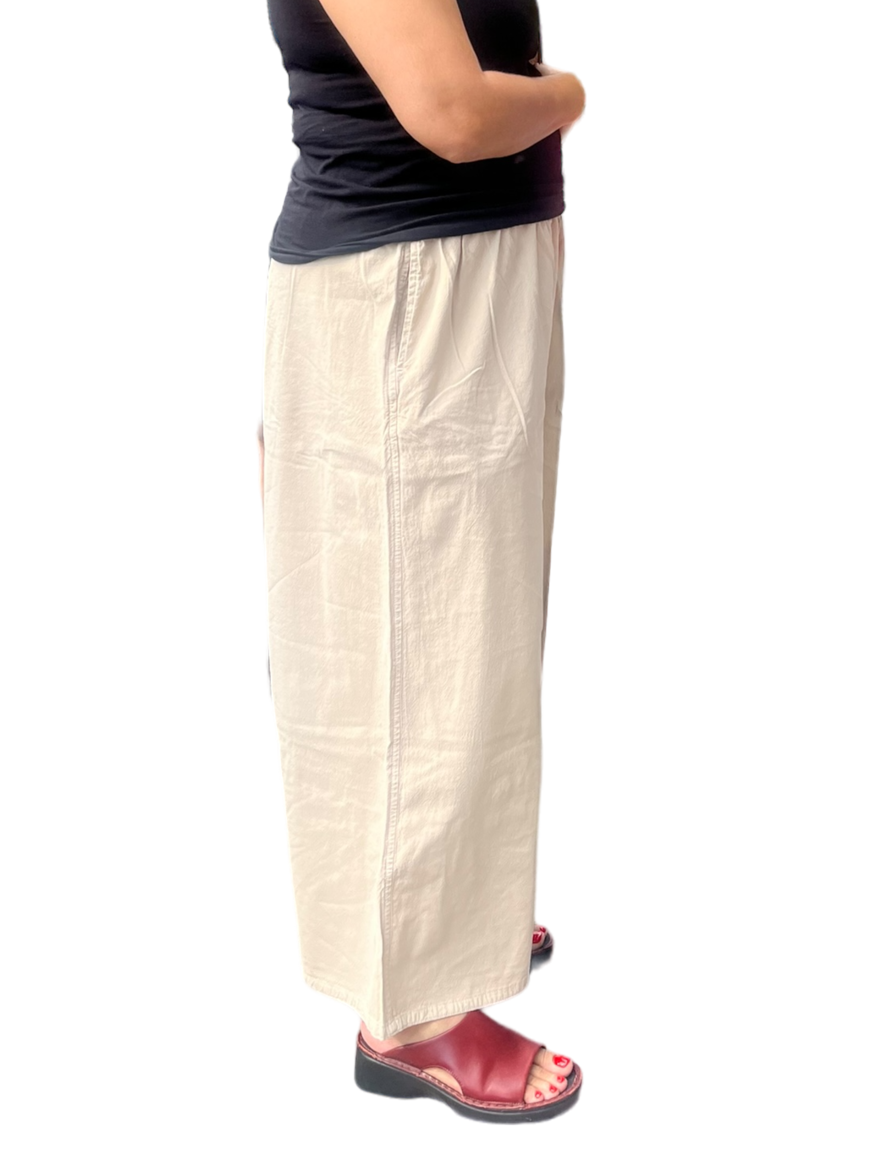 Oatmeal Cotton Palazzo Pants