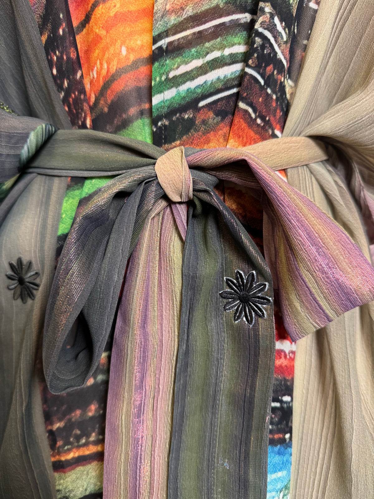 Releases Sunday at 8pm EST  PRG9019 Sheer Avatar Pure Silk Kimono-Sleeved Jacket with Belt
