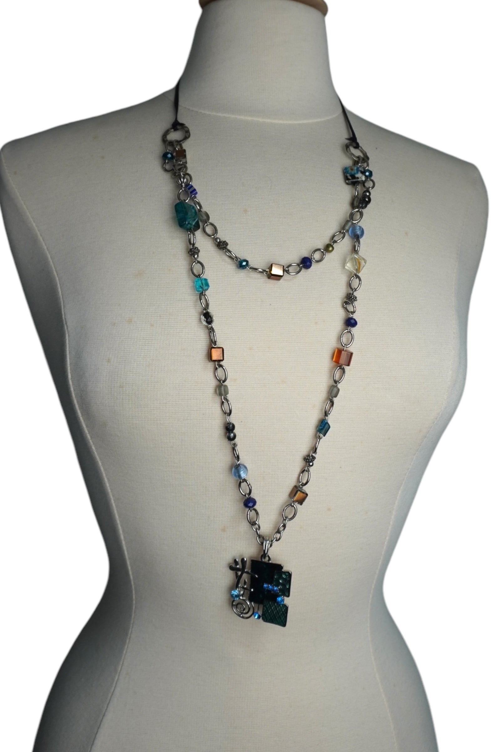 Ocean Mosaic Thrice As Nice Upcycled Necklace