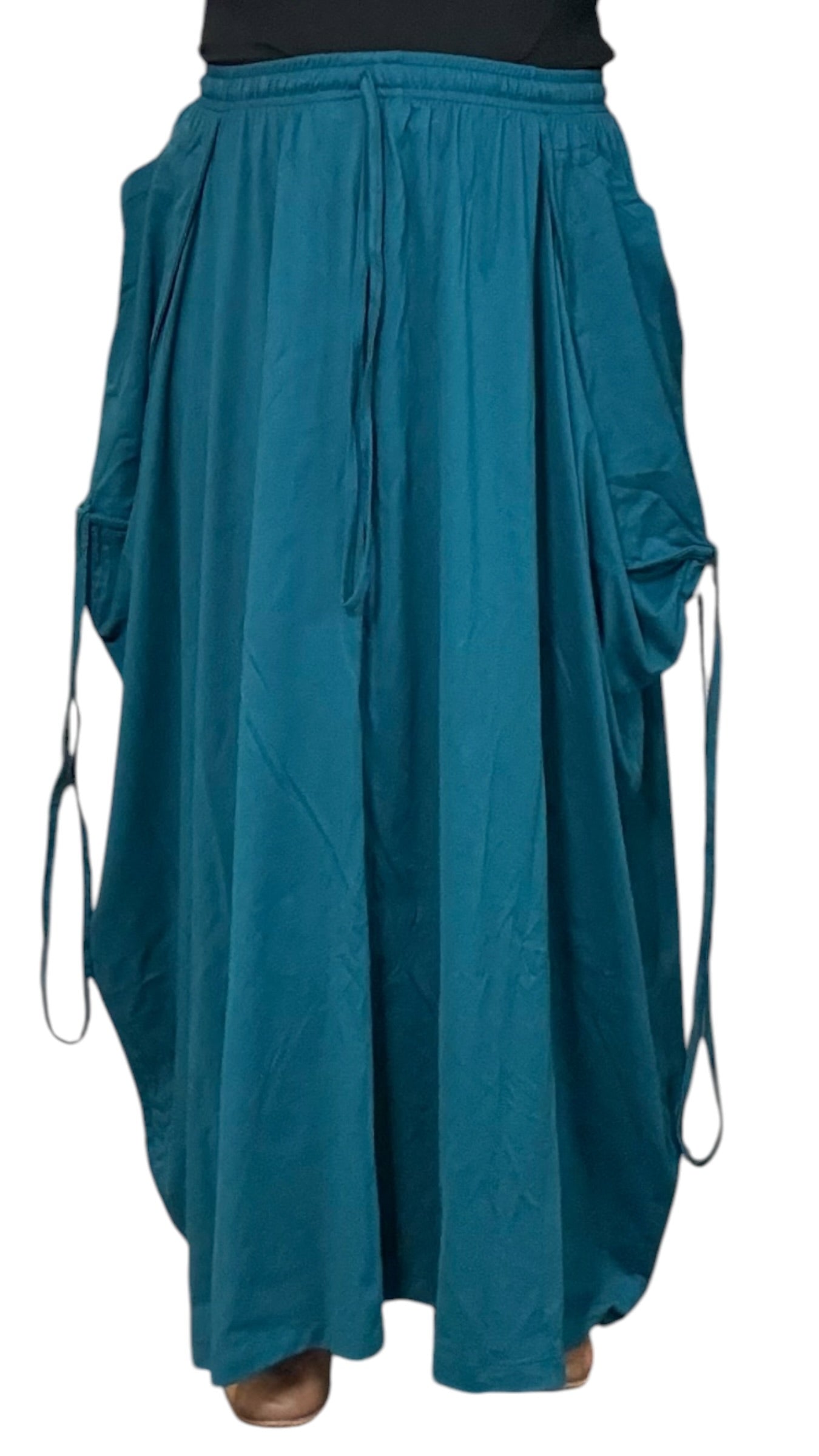 Teal Cotton Jersey Tashi Versatile Pants/Skirt