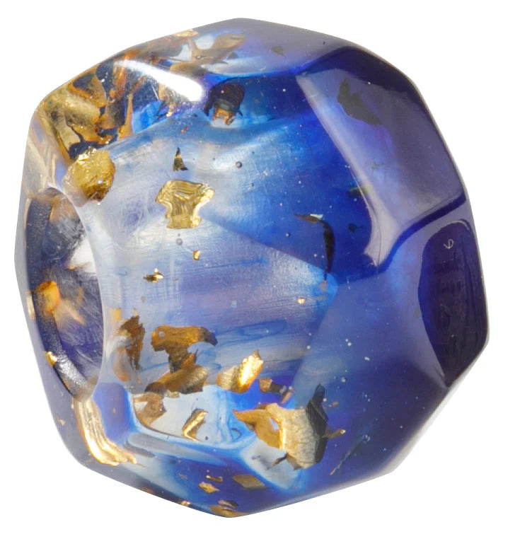 PRE-ORDER Blue Facet Bead with Gold