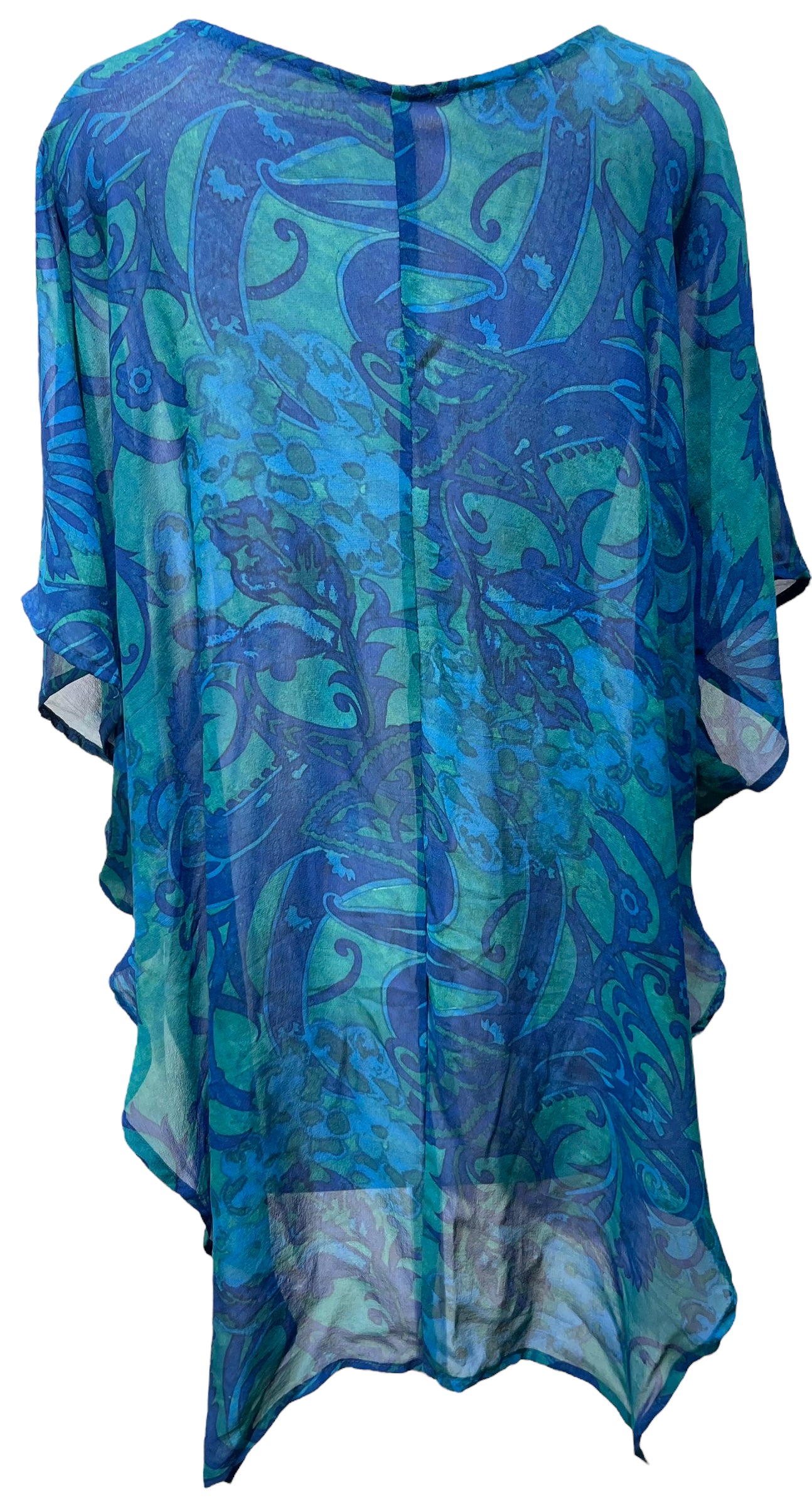 PRG5166 Sheer Avatar Pure Silk Waterfall Top