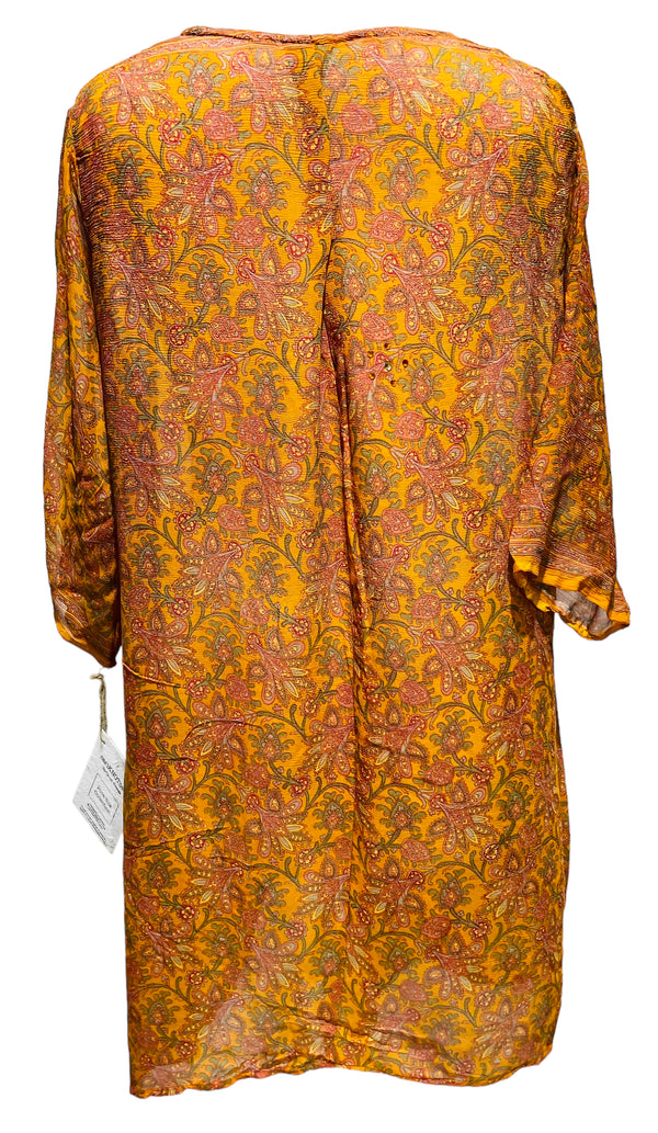 PRG3512 Sheer Avatar Pure Silk Self Pocket Tunic Dress