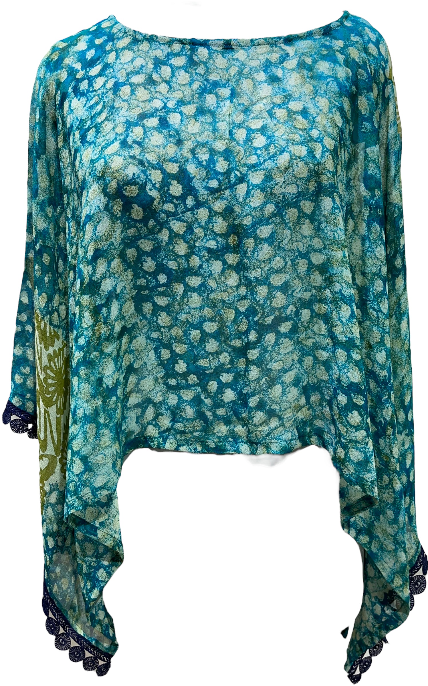 PRG5632  Sheer Avatar Pure Silk Capelet Poncho