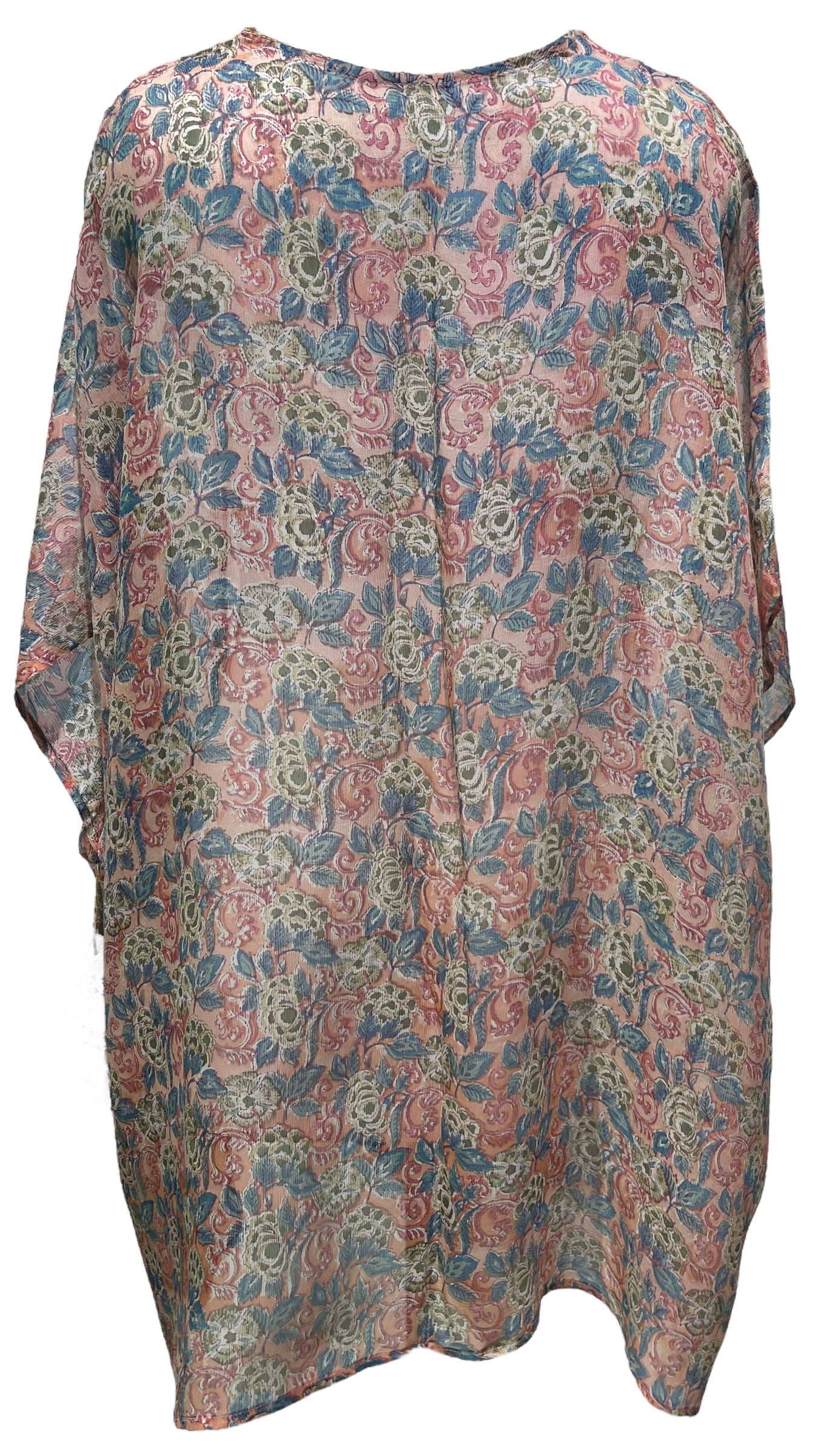 PRG3888 Sheer Avatar Pure Silk Short Kaftan Tunic