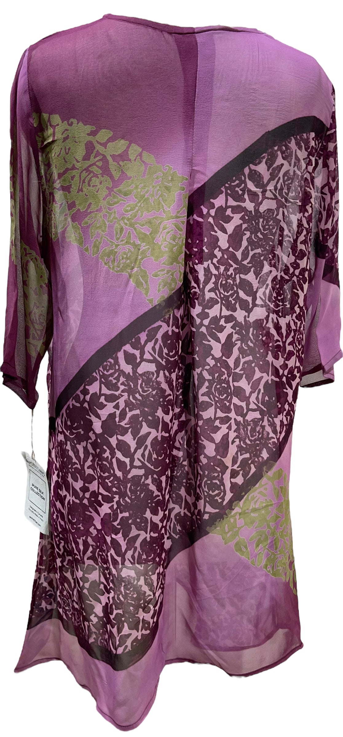 PRG5515 Sheer Avatar Pure Silk Self Pocket Tunic Dress